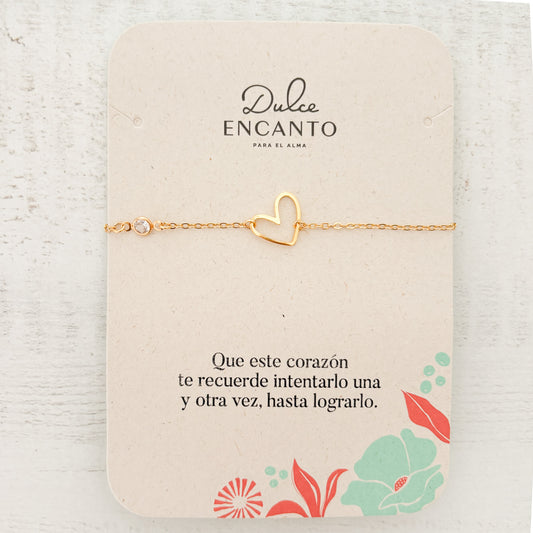 Pulsera Corazón Zircón Broche