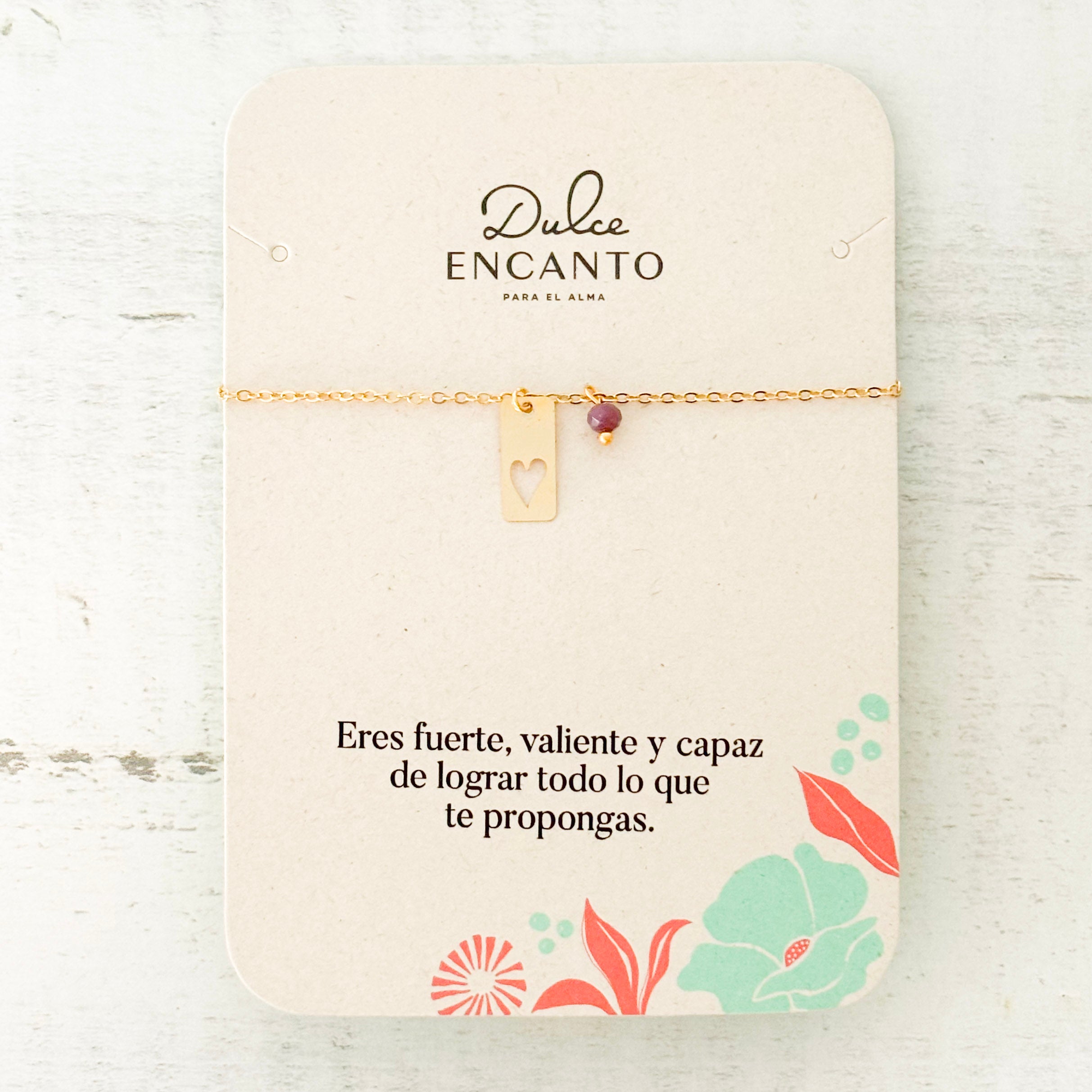 Pulsera Corazón Vertical Murano Violeta Broche