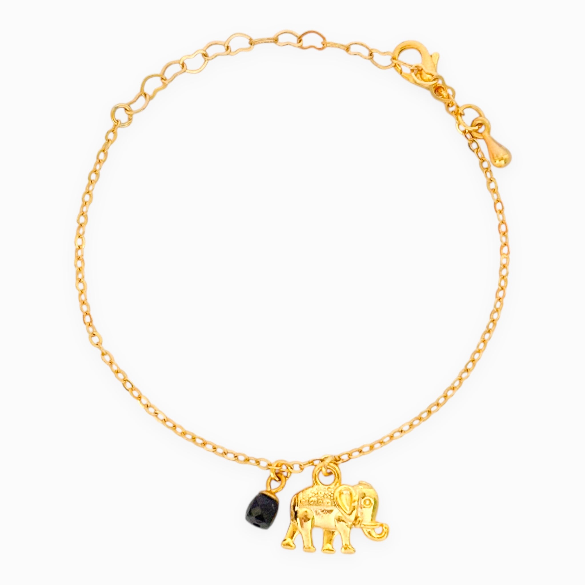 Pulsera Elefante Cristal Onix con Broche