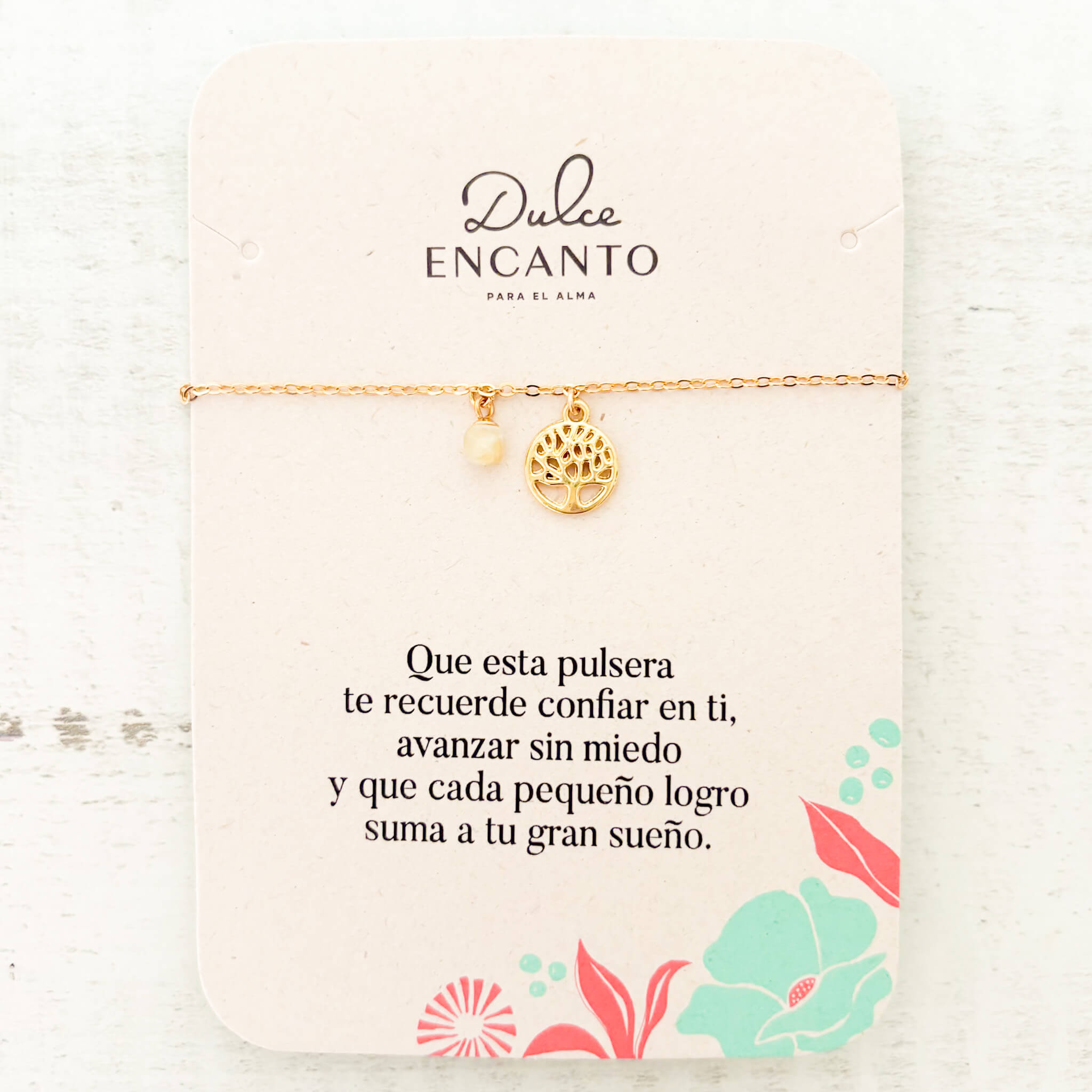 Pulsera Árbol de la Vida Cristal Citrino con Broche