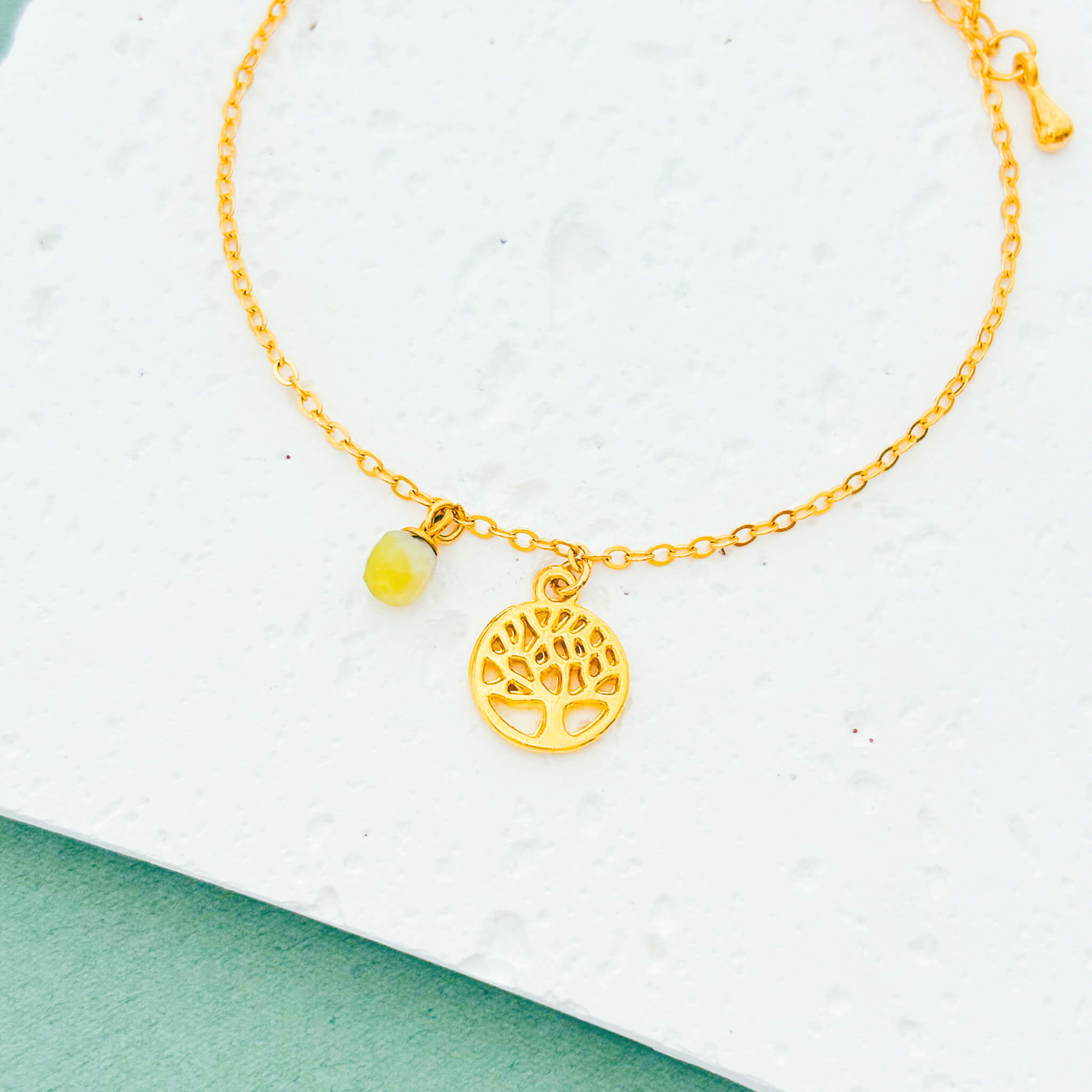 Pulsera Árbol de la Vida Cristal Citrino con Broche