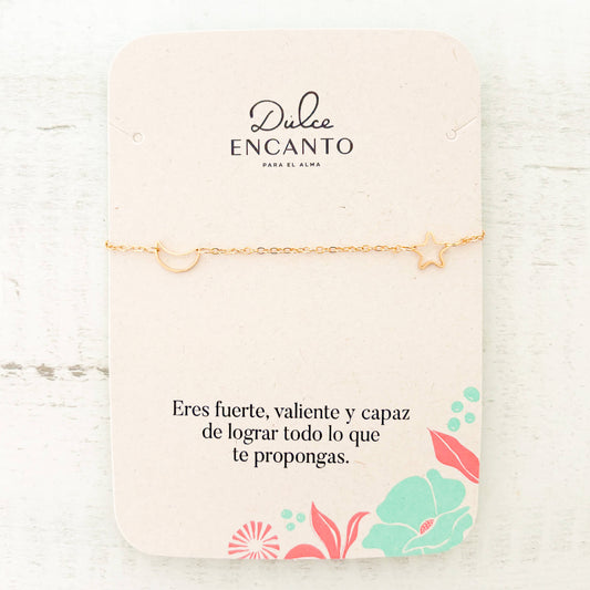 Pulsera Luna y Estrella con Broche