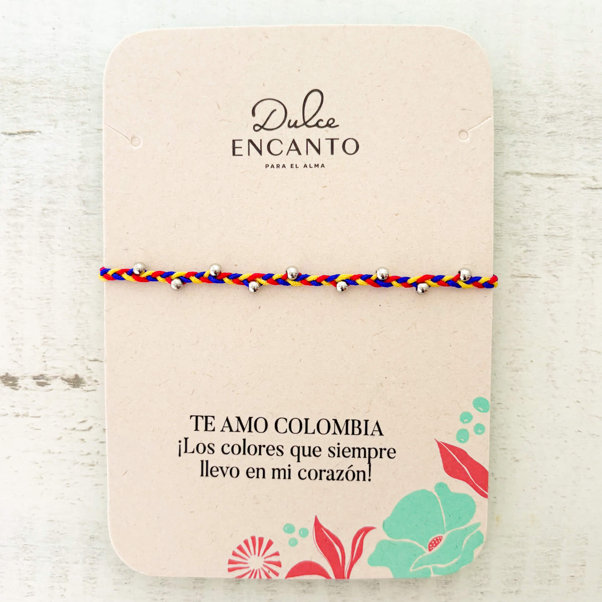 Pulsera Colombia para Hombre Trenza Balines