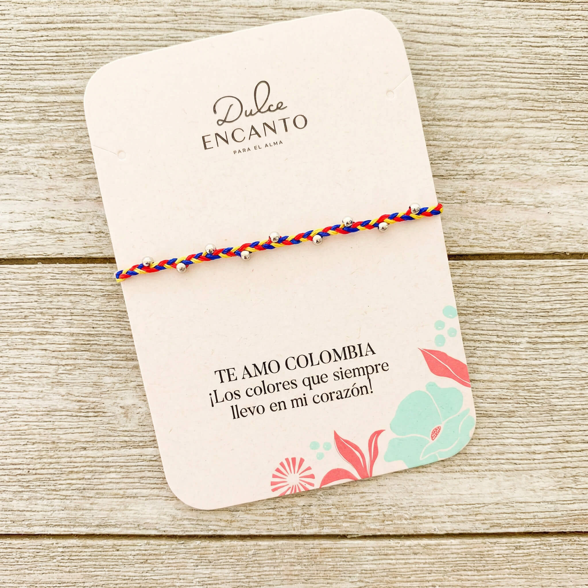 Pulsera Colombia para Hombre Trenza Balines
