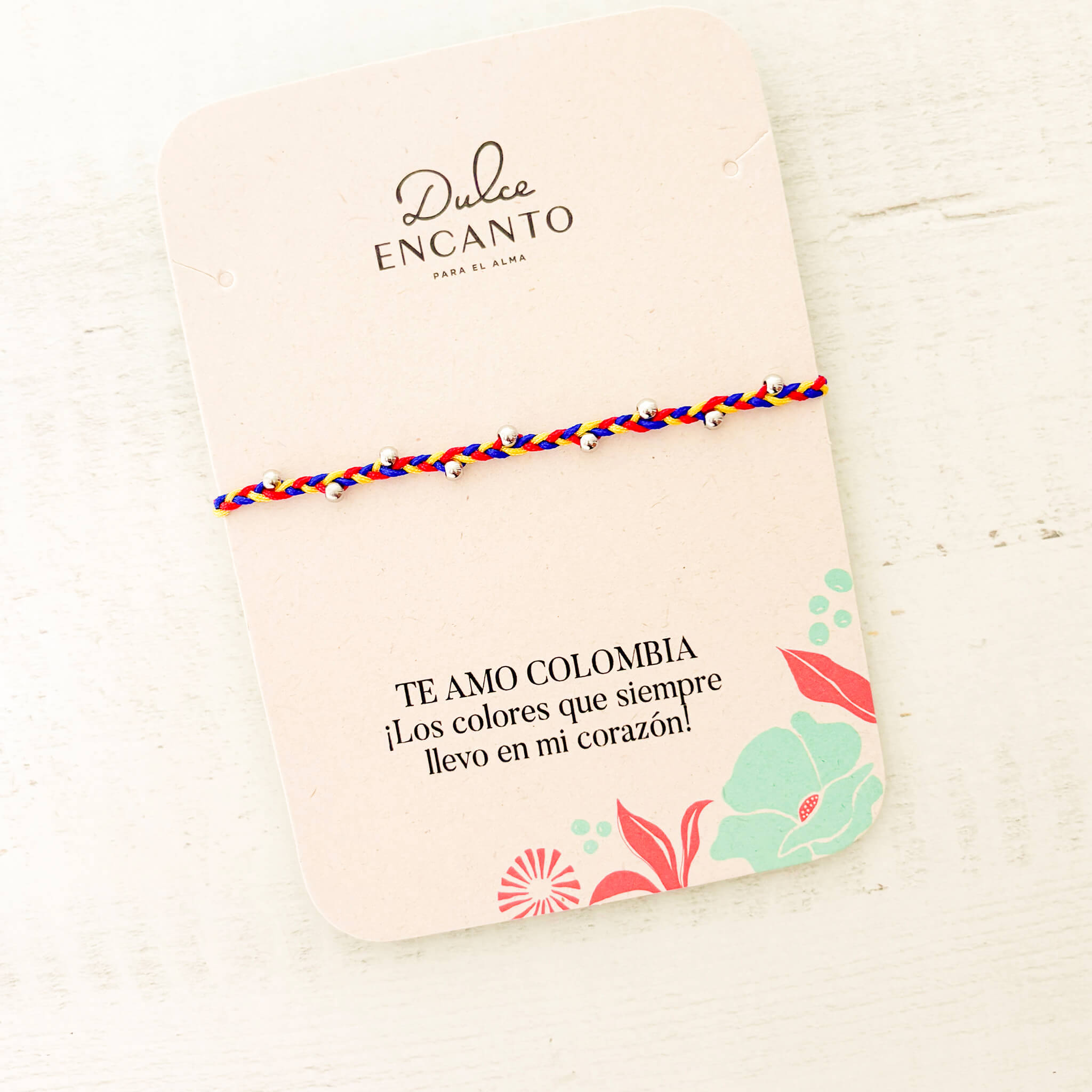 Pulsera Colombia para Hombre Trenza Balines