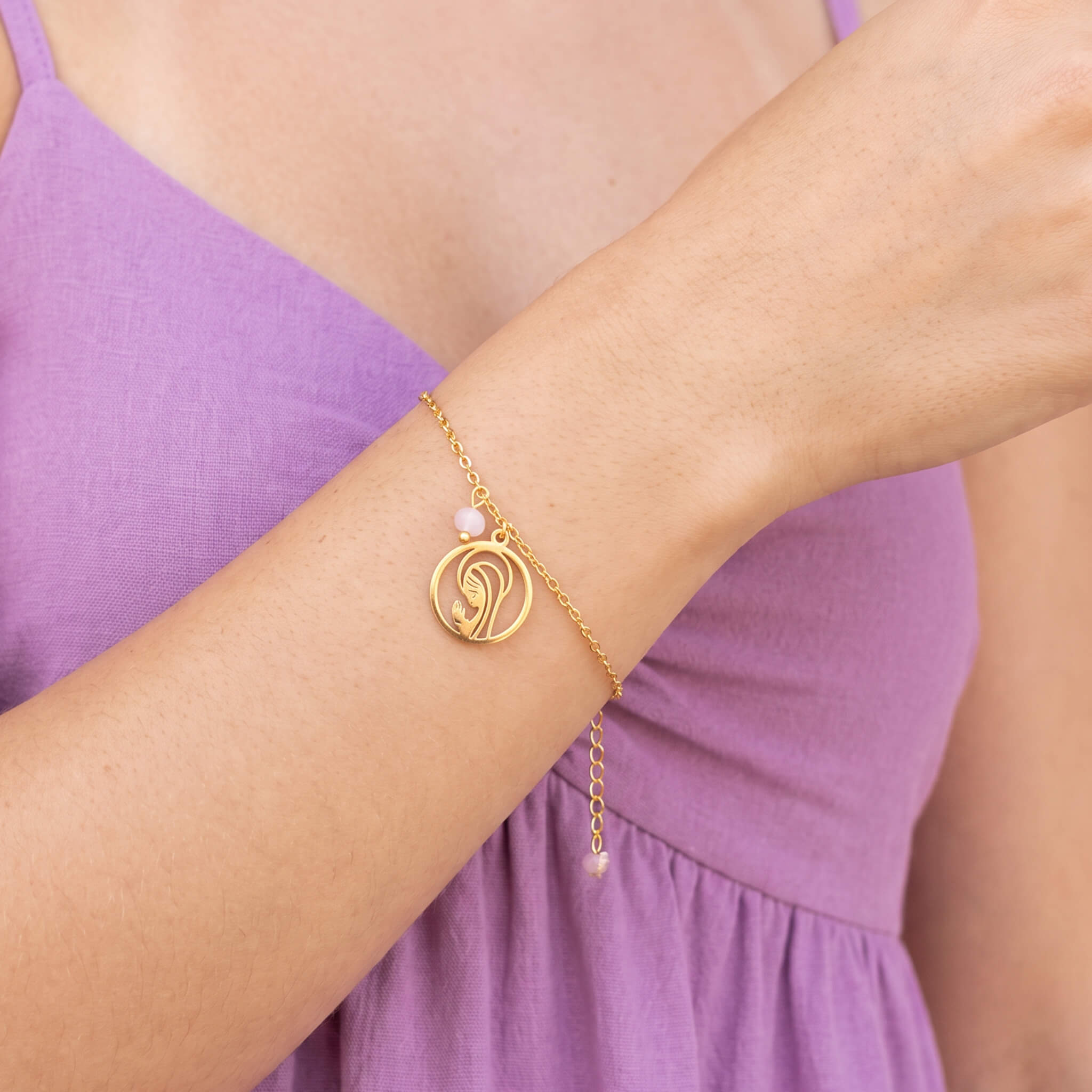 Pulsera Virgencita María Con Aureola