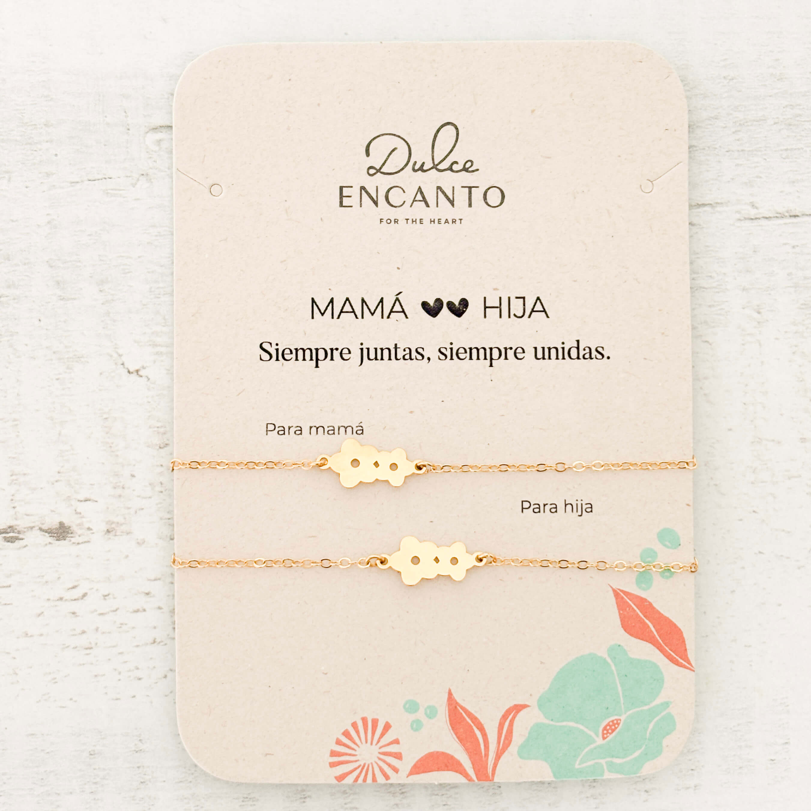 Pulseras Flores Mamá e Hija x2 para Compartir