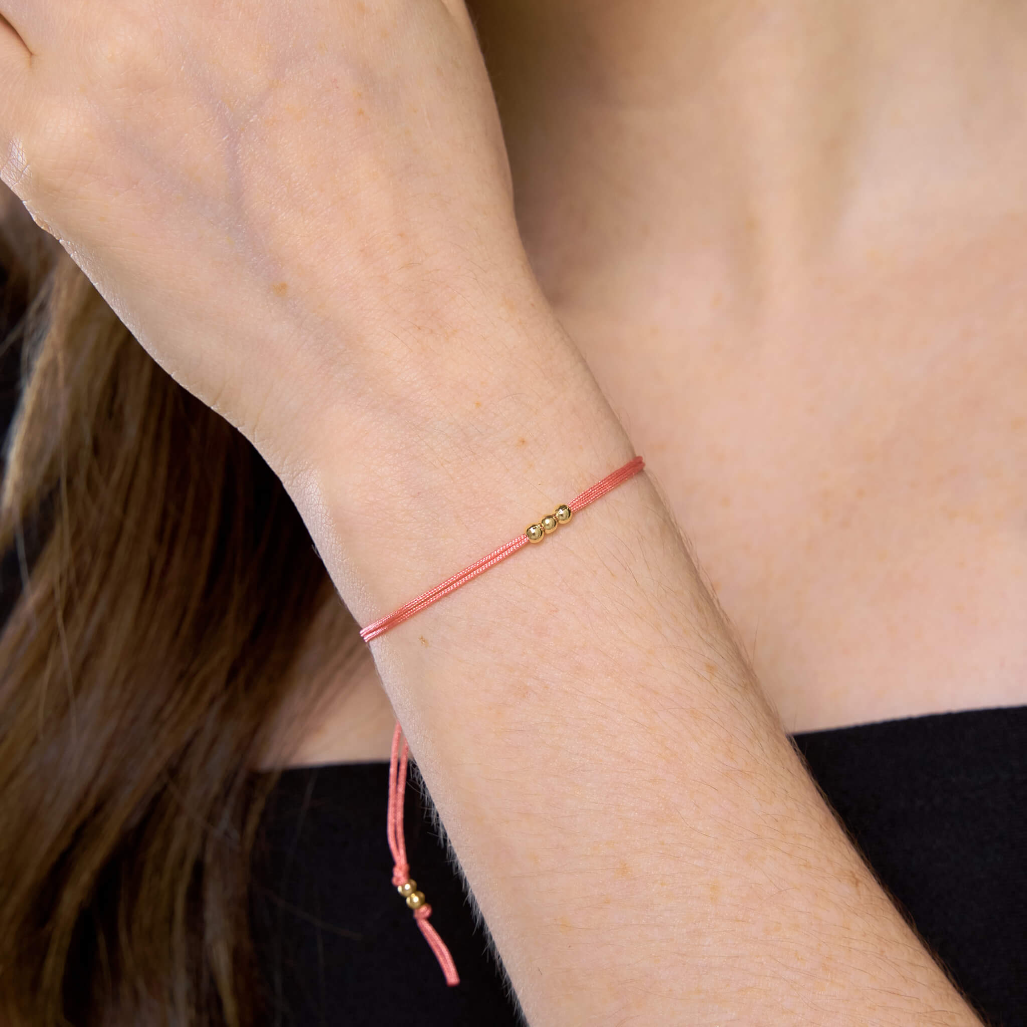 Pulsera Set De 2 Amigas Para Compartir Pide 3 Deseos Hilo Rosado