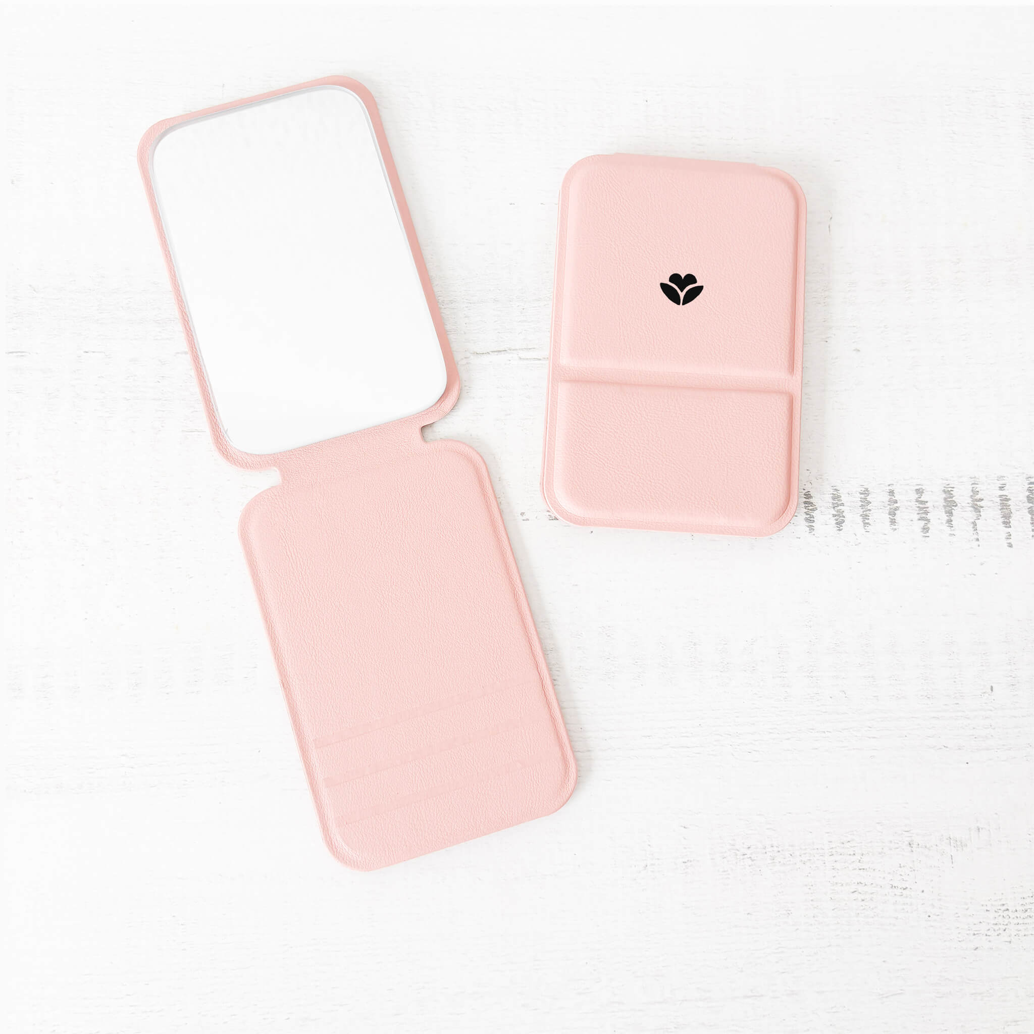 Espejo Pequeño Rosado Portátil Para Bolso Y Viajes