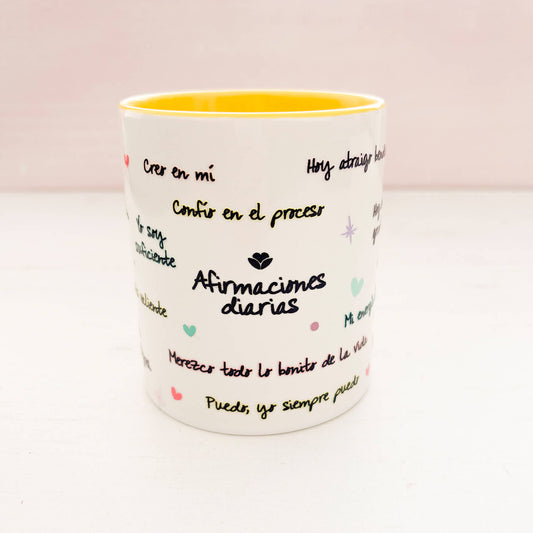 Mug Afirmaciones Tu ritual de inspiración diaria - Amarillo