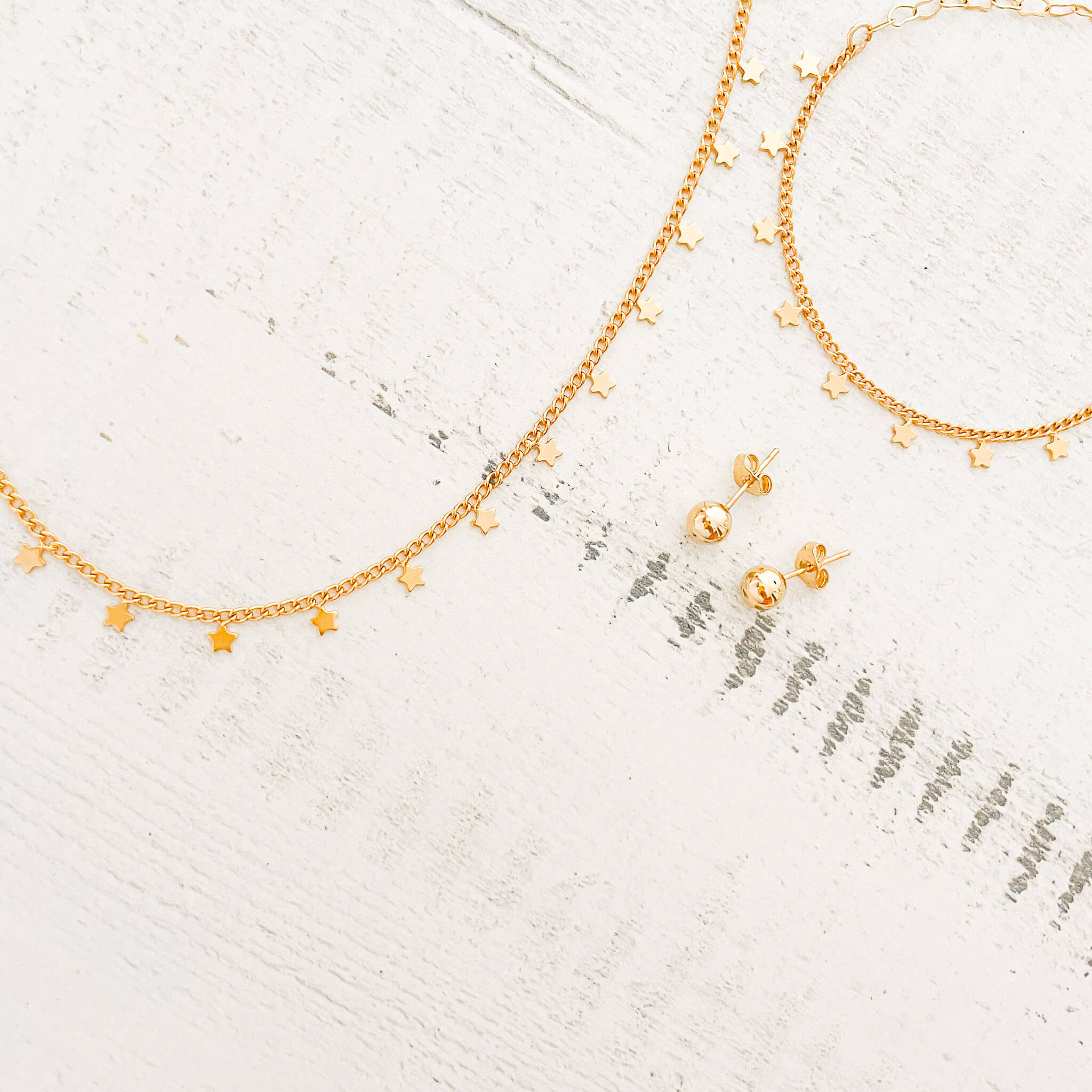 Set Gargantilla Estrellas + Pulsera Estrellas + Topos