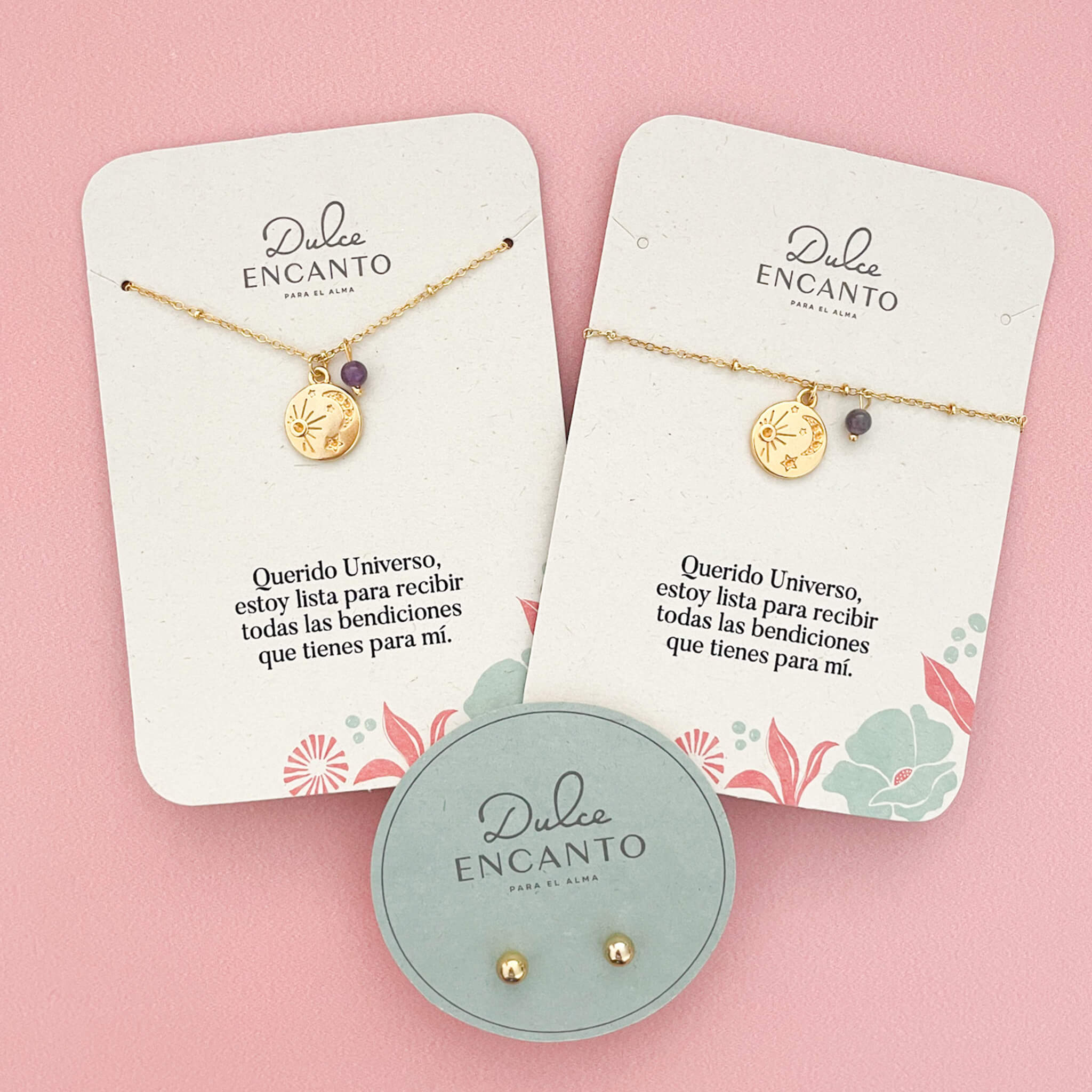 Set Cadena Universo Amatista + Pulsera Universo Amatista + Topos