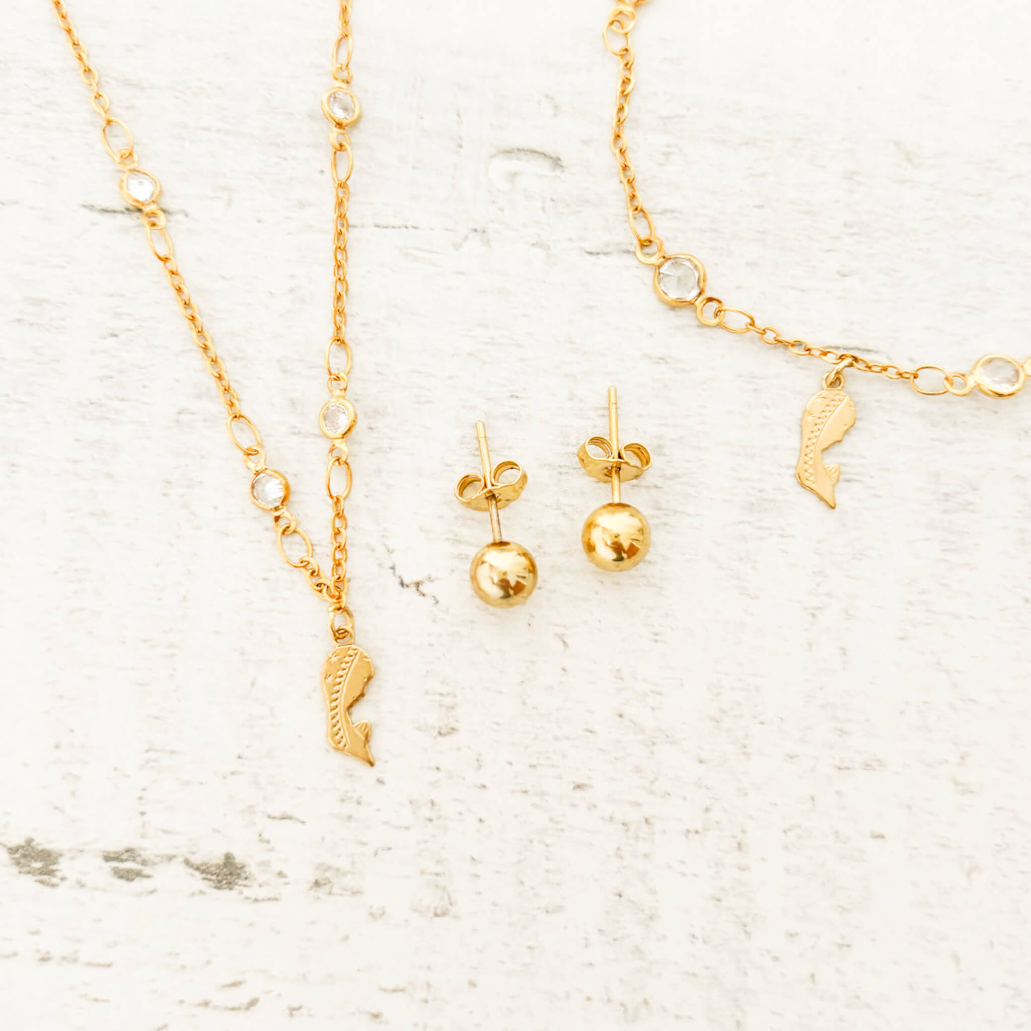 Set Cadena Virgencita Zircón + Pulsera Virgencita Zircón + Topos