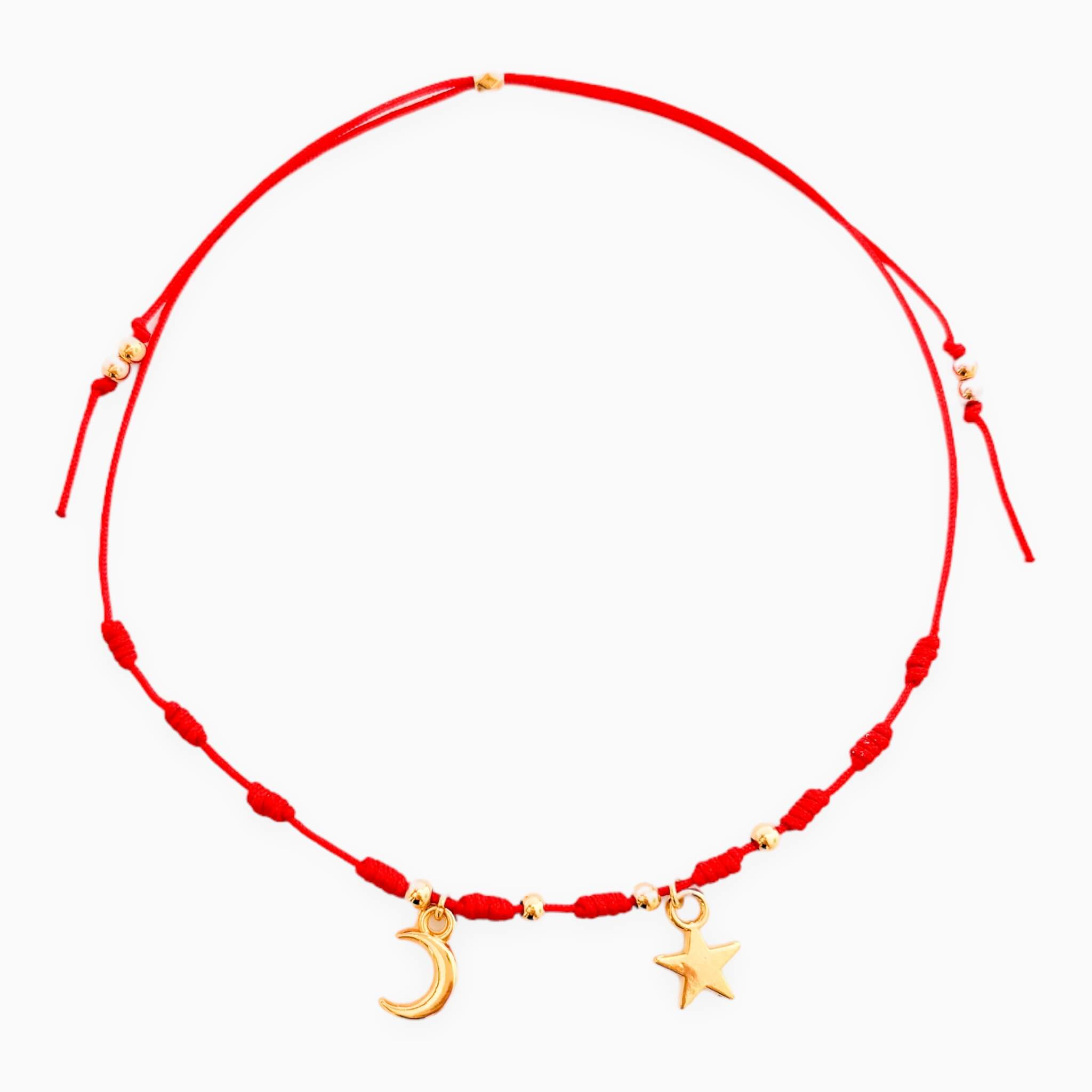 Tobillera Luna Estrella Hilo Rojo