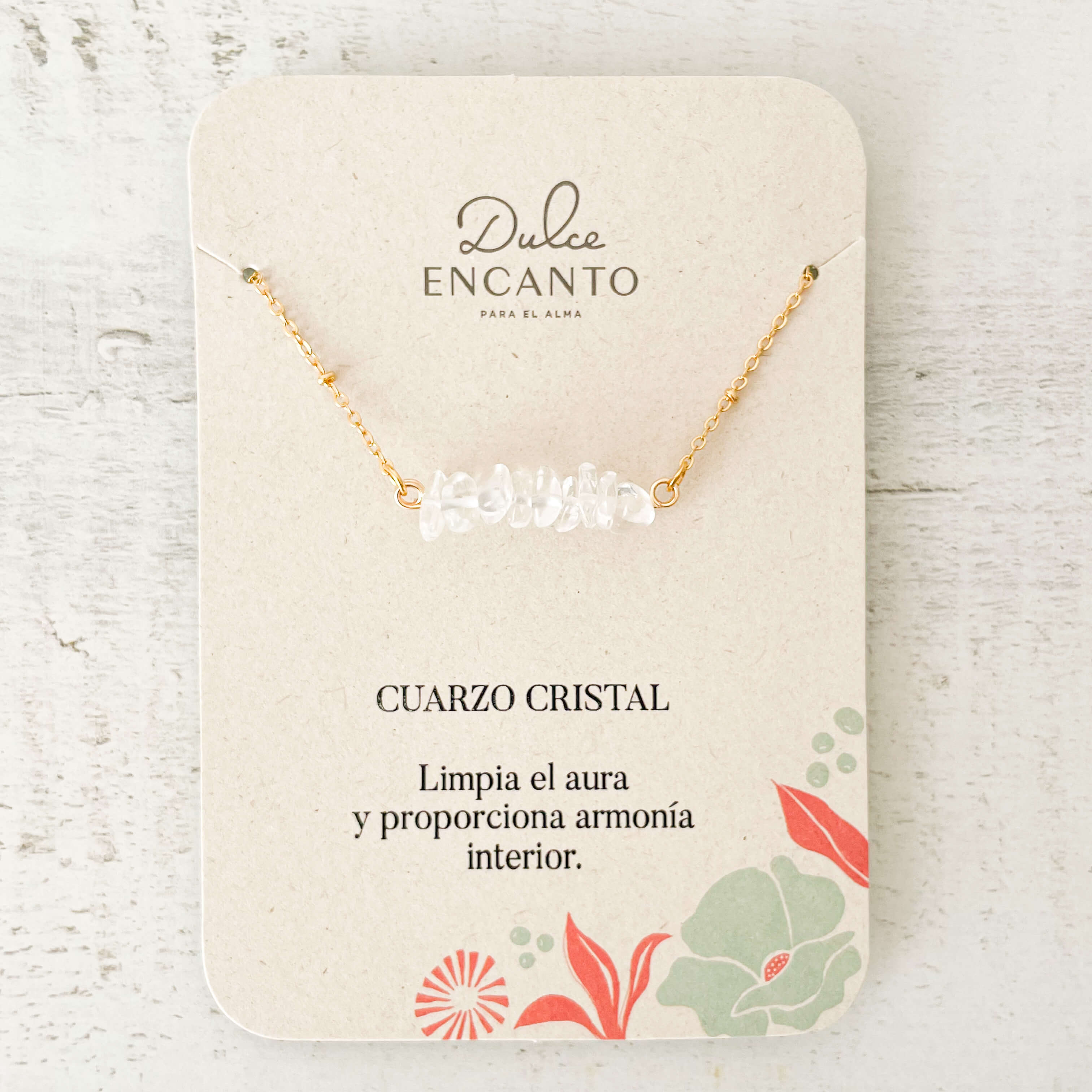 Cadena Cuarzo Cristal Piedra Natural Con Significado