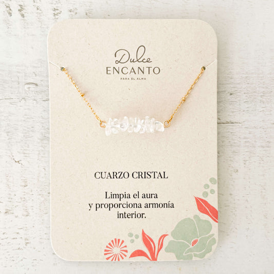 Cadena Cuarzo Cristal Piedra Natural Con Significado
