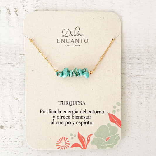 Cadena Turquesa Piedra Natural Con Significado