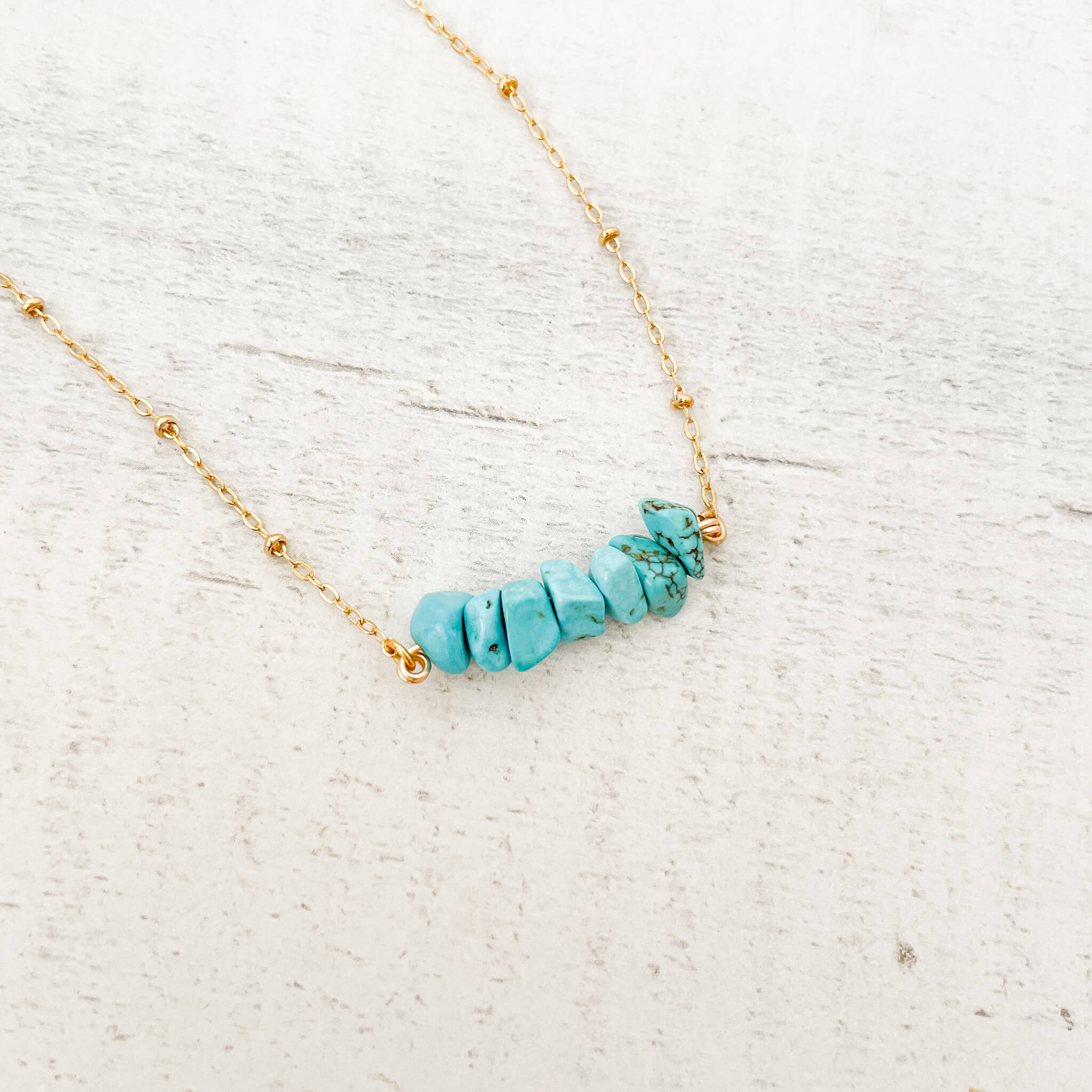 Cadena Turquesa Piedra Natural Con Significado