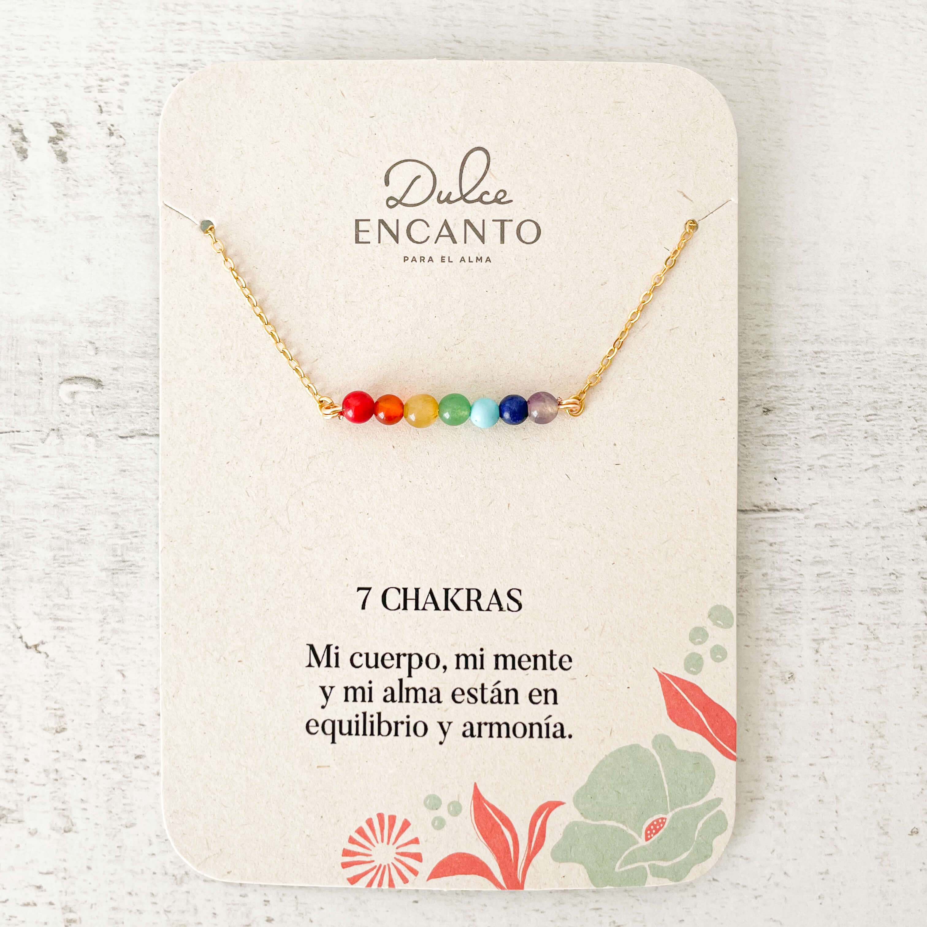 Cadena 7 Chakras Piedras Naturales Con Significado