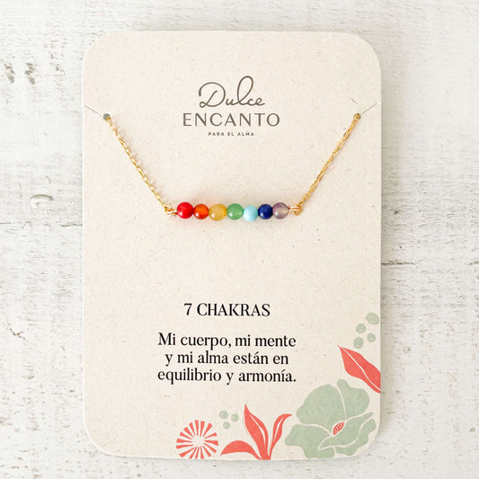 Cadena 7 Chakras Piedras Naturales Con Significado