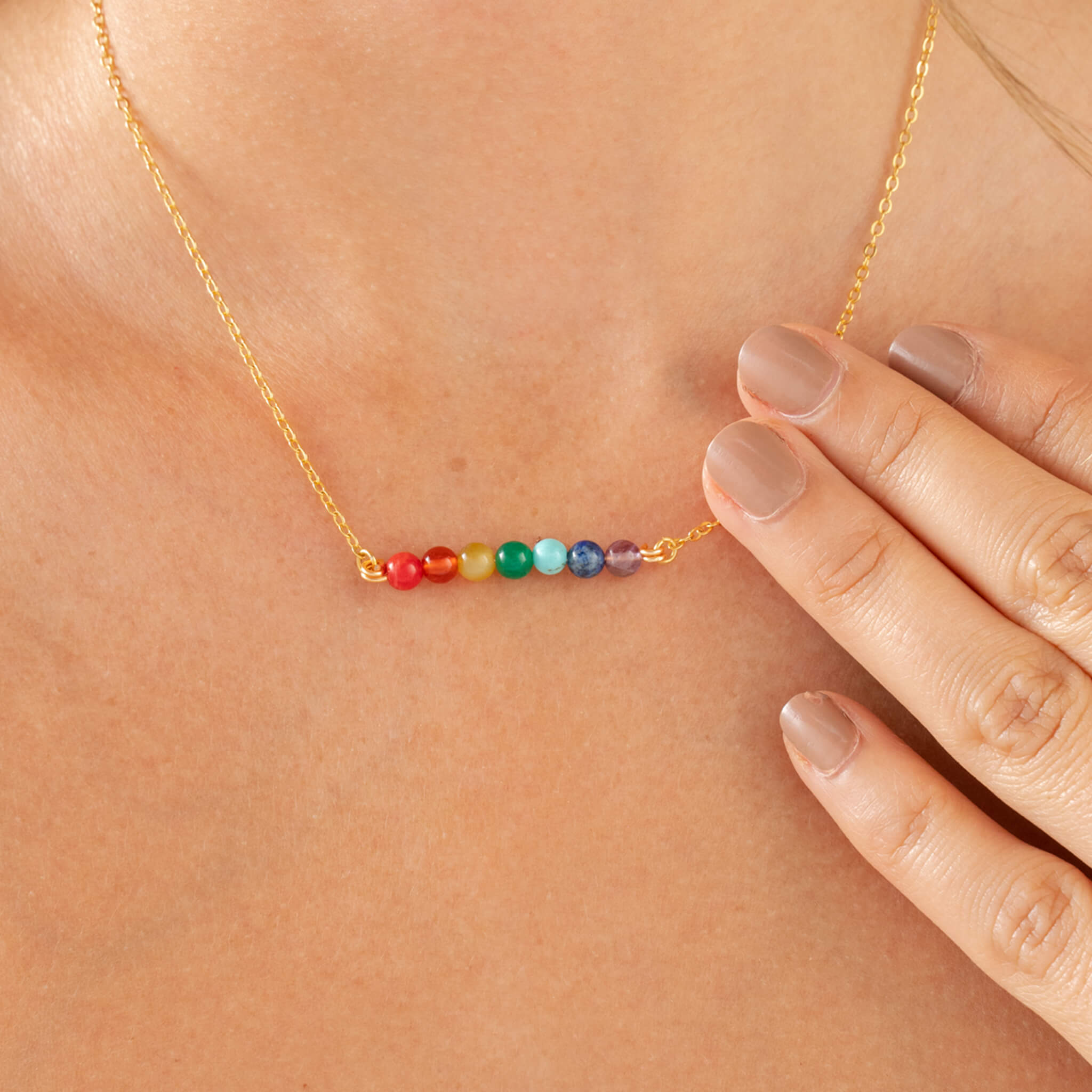 Cadena 7 Chakras Piedras Naturales Con Significado