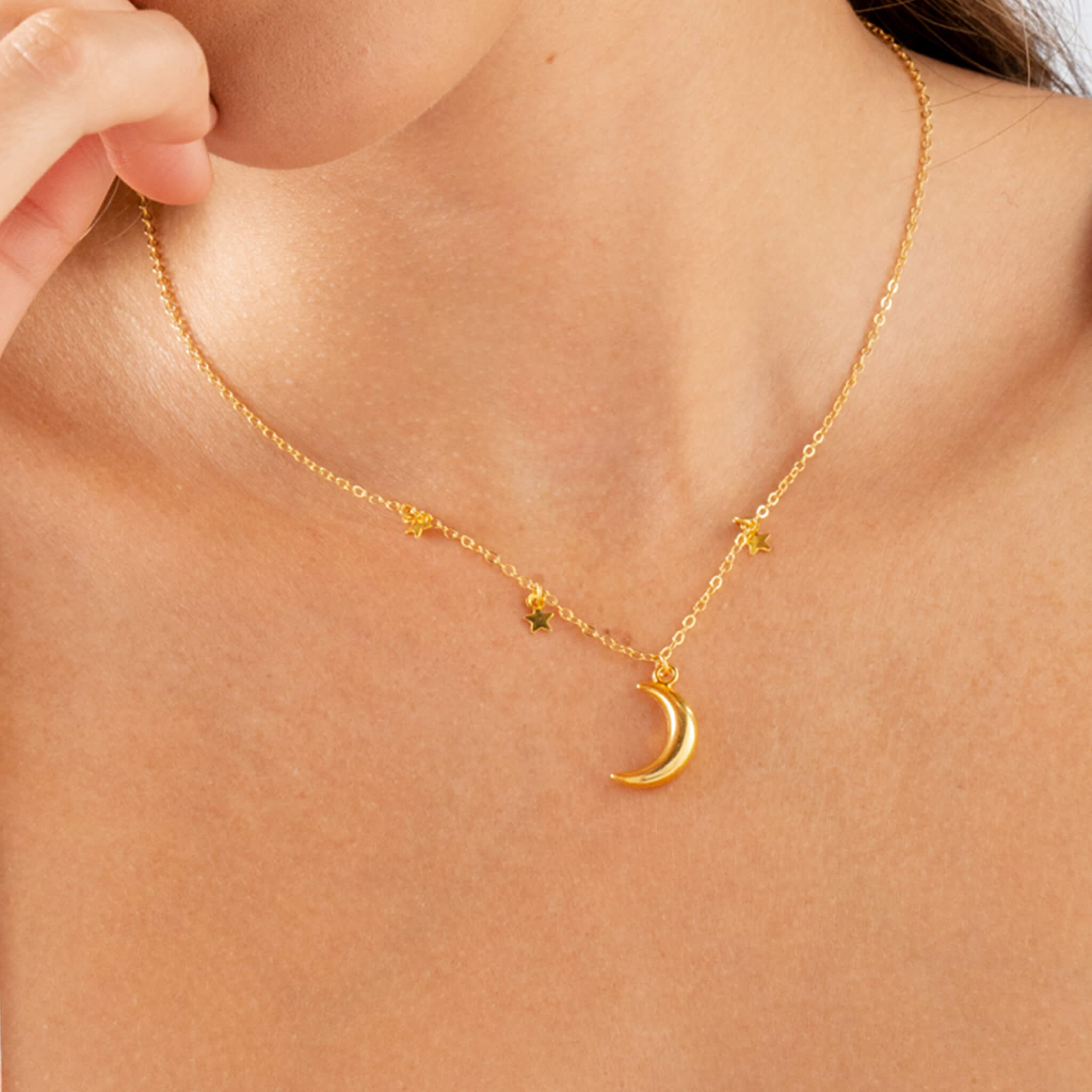 Cadena 3 Estrellas Luna Con Significado