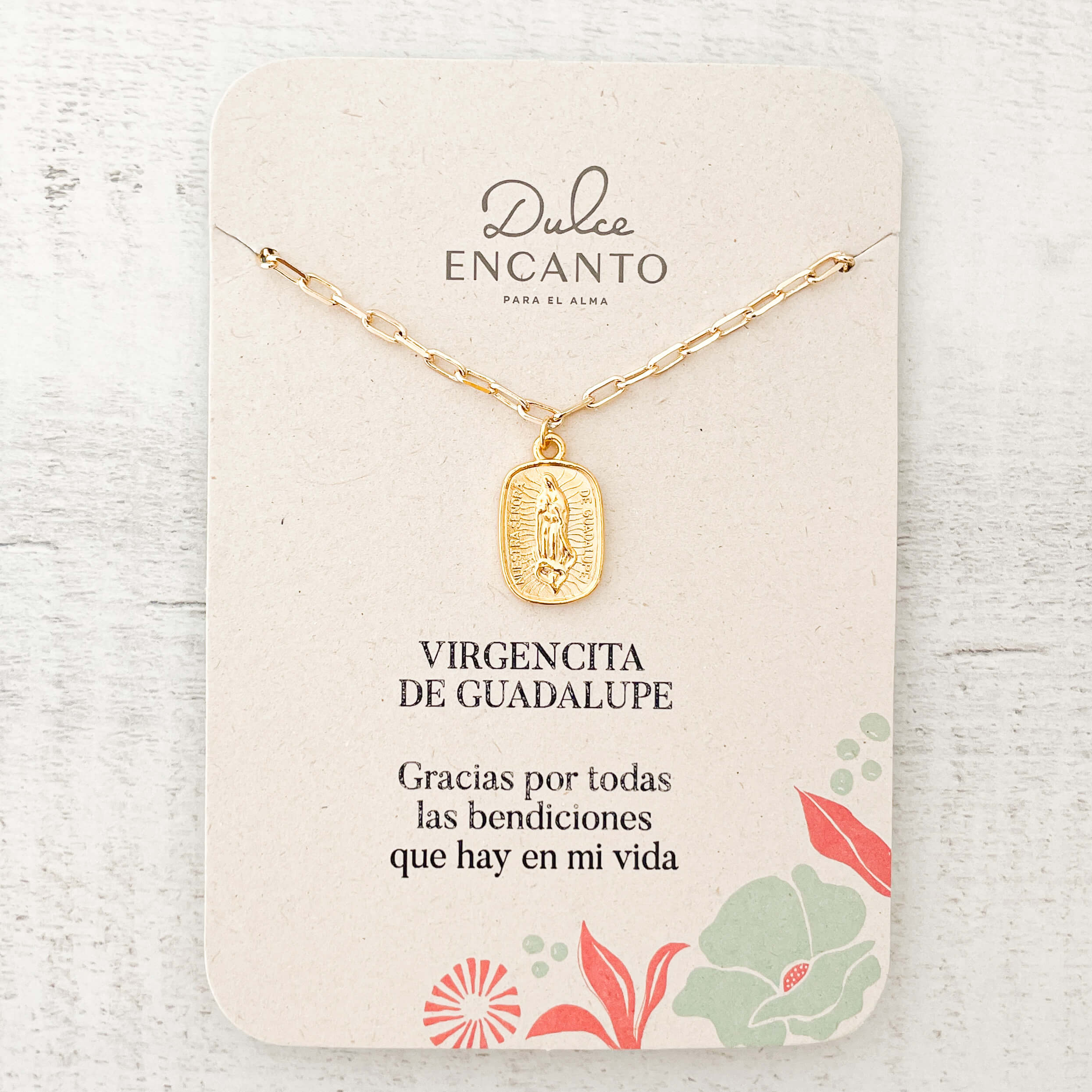 Cadena Virgen de Guadalupe Grande Con Significado