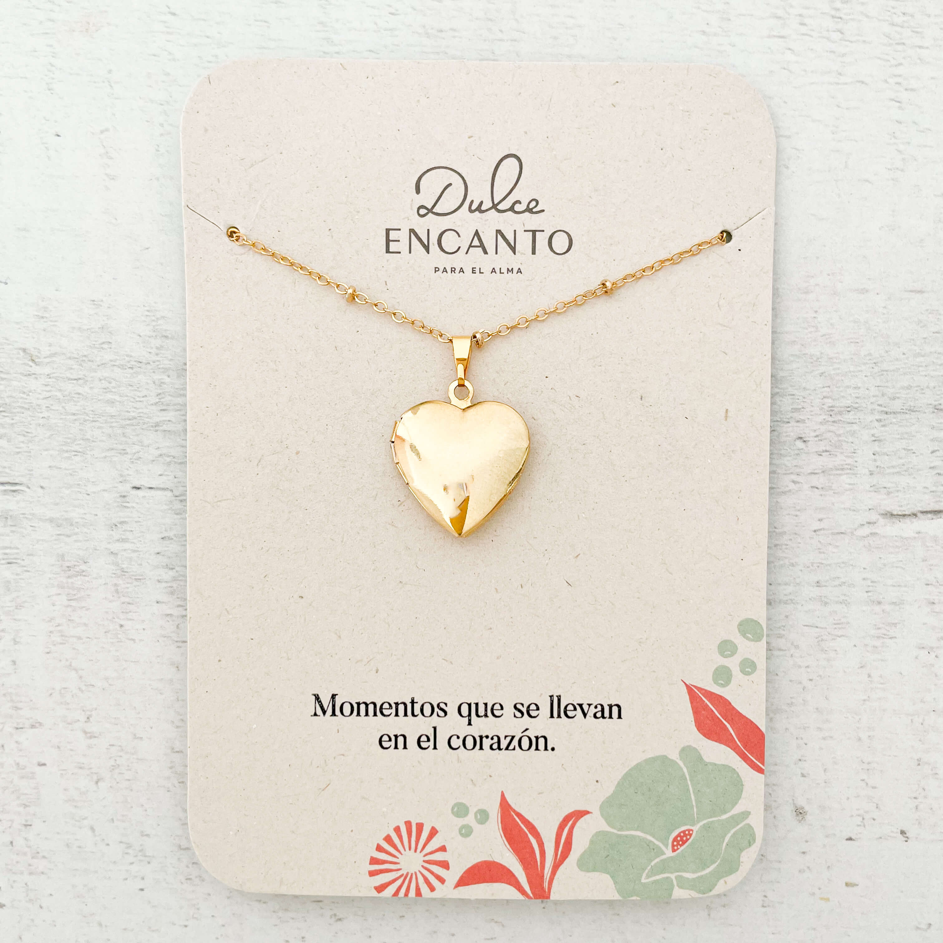 Cadena Relicario Corazón Dorado Con Significado