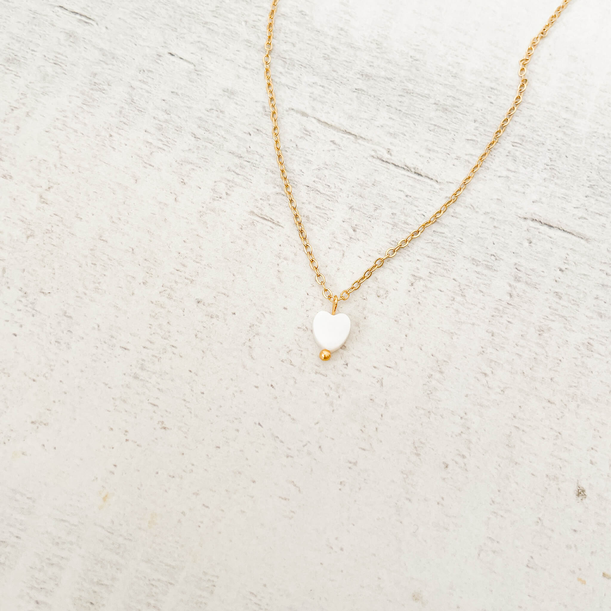 Cadena Corazón Blanco Nácar Con Significado