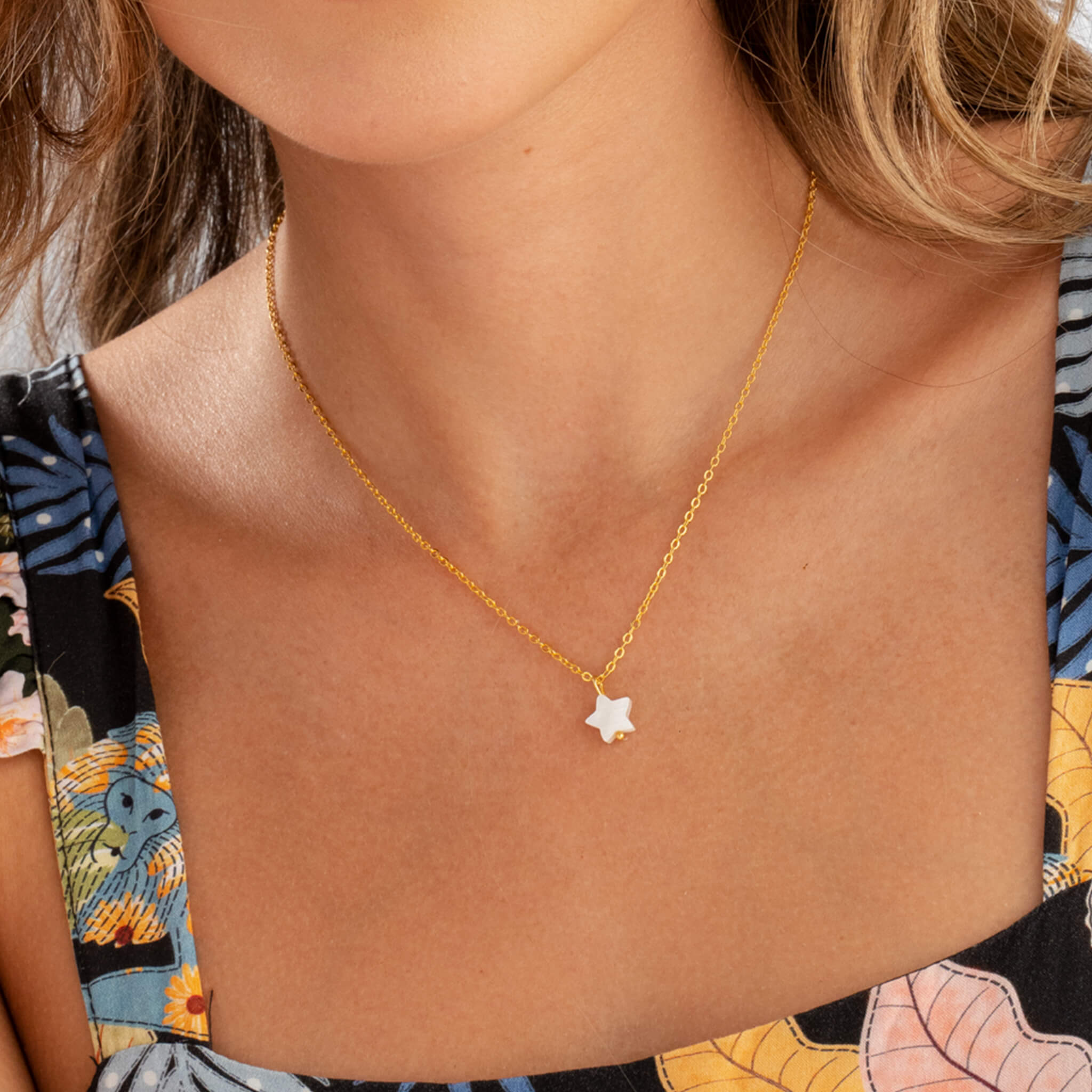 Cadena Estrella Blanca Nácar Con Significado