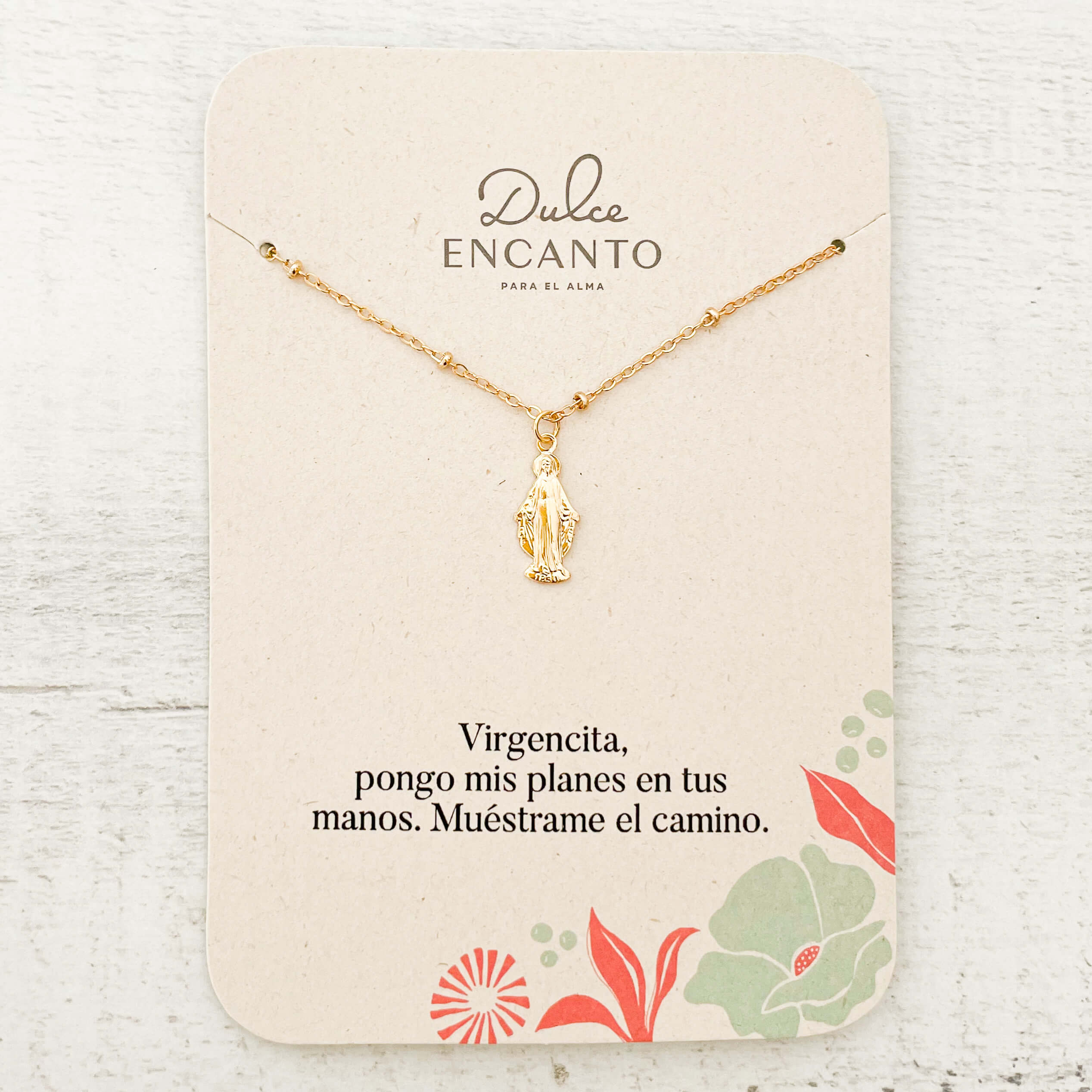 Cadena Virgen María Silueta Con Significado