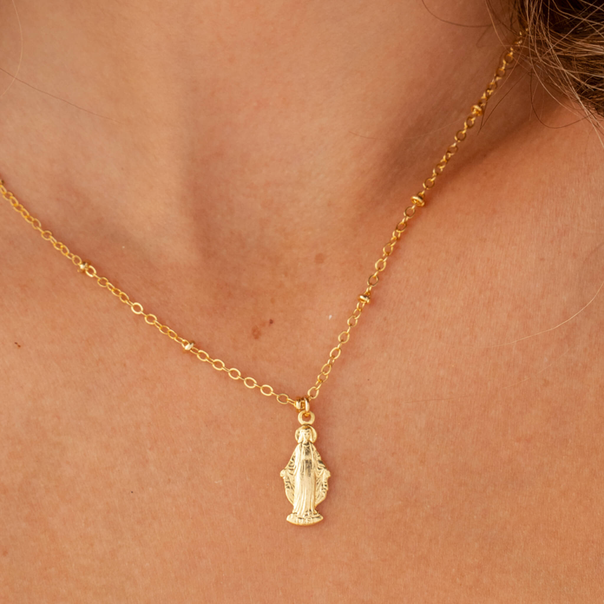 Cadena Virgen María Silueta Con Significado