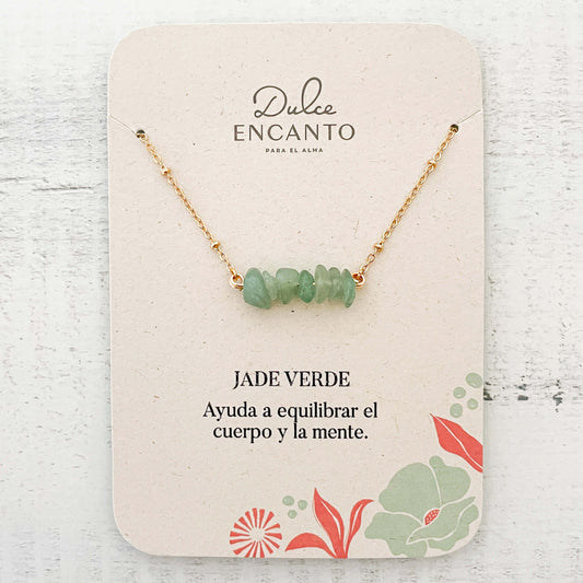 Cadena Jade Verde Piedra Natural Con Significado