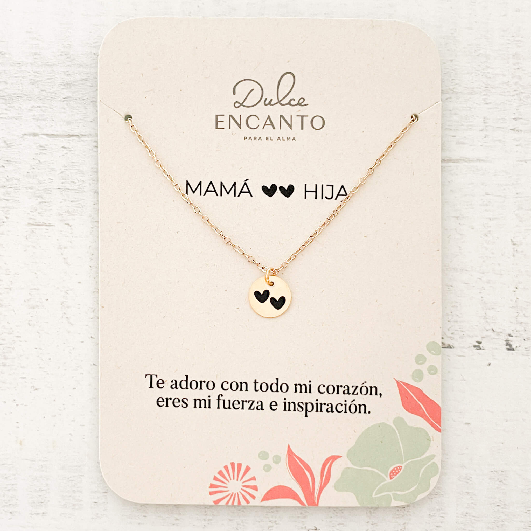 Cadena Mamá e Hija Dos Corazones