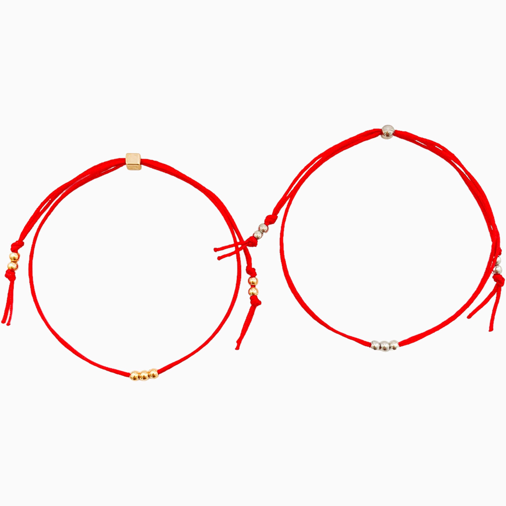 Pulsera Parejas 3 Deseos Hilo Rojo