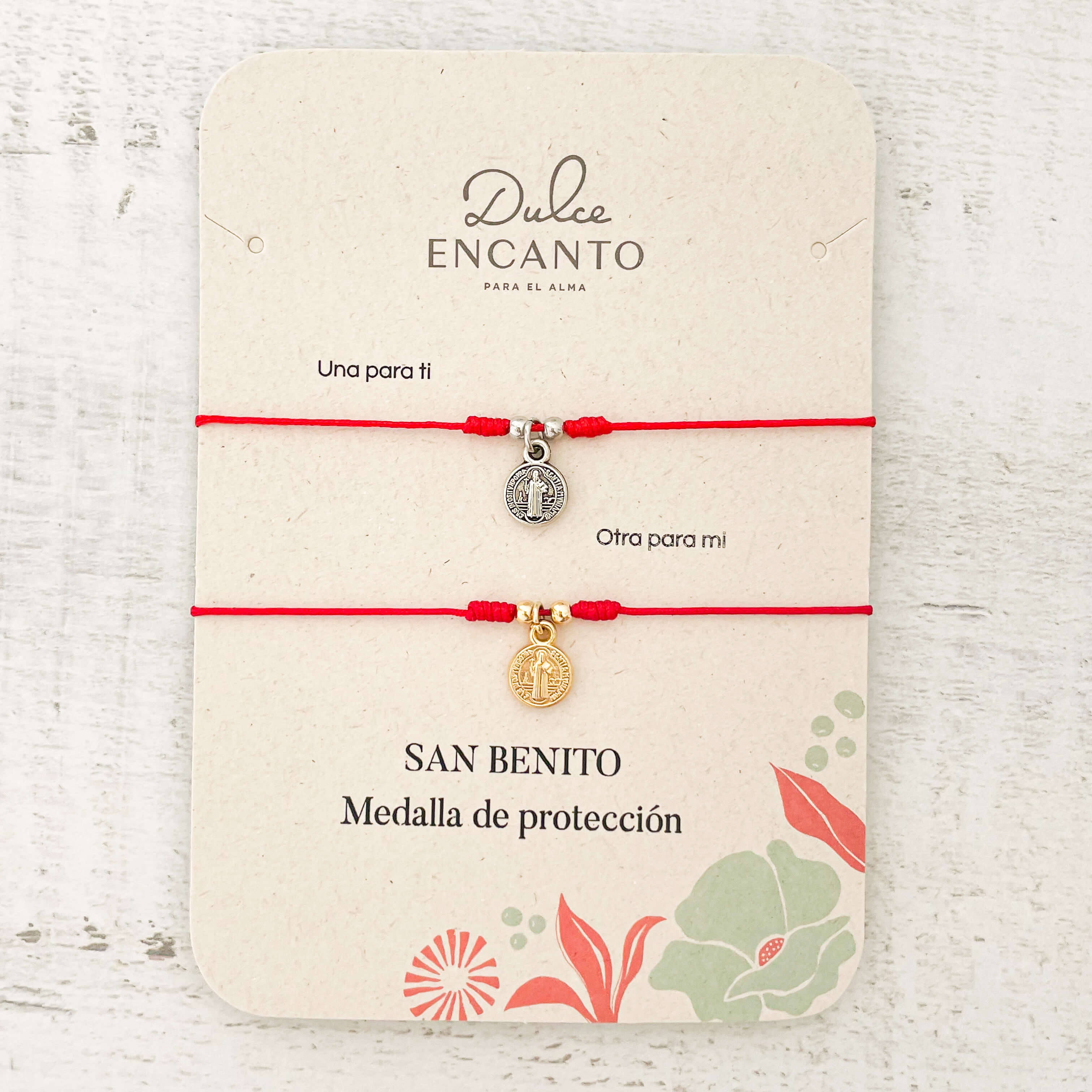 Pulsera Parejas San Benito Hilo Rojo