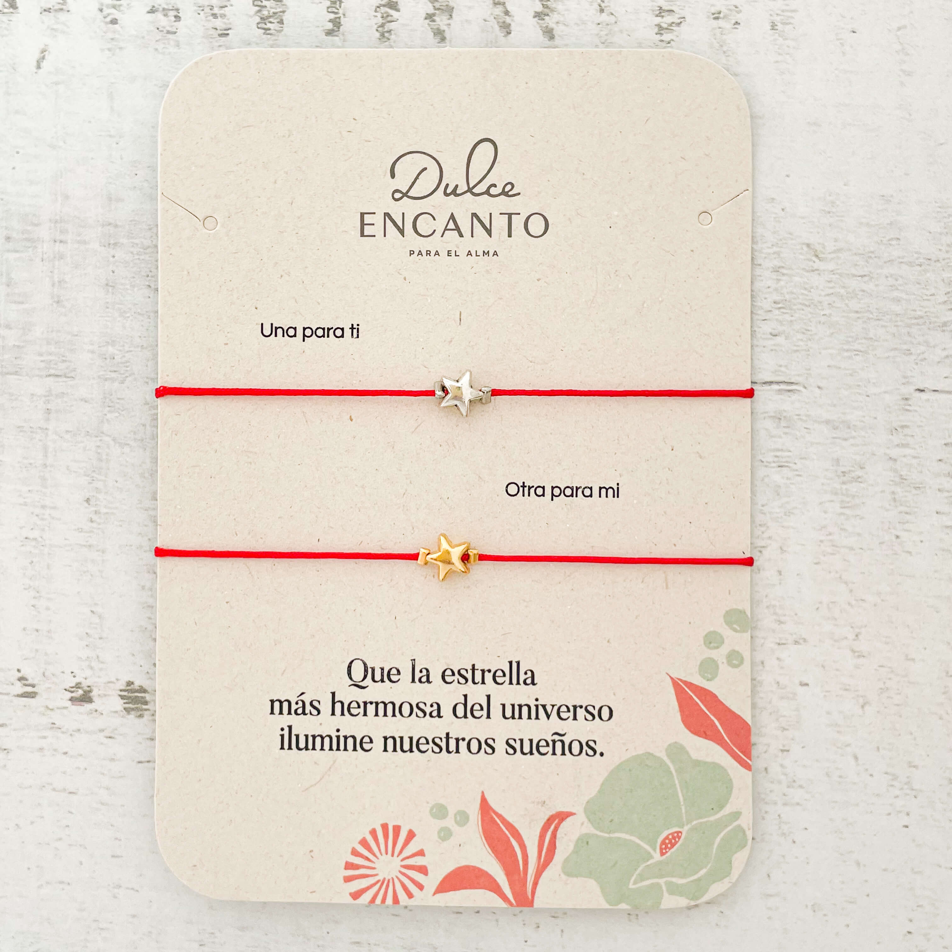 Pulsera Parejas Estrella Hilo Rojo