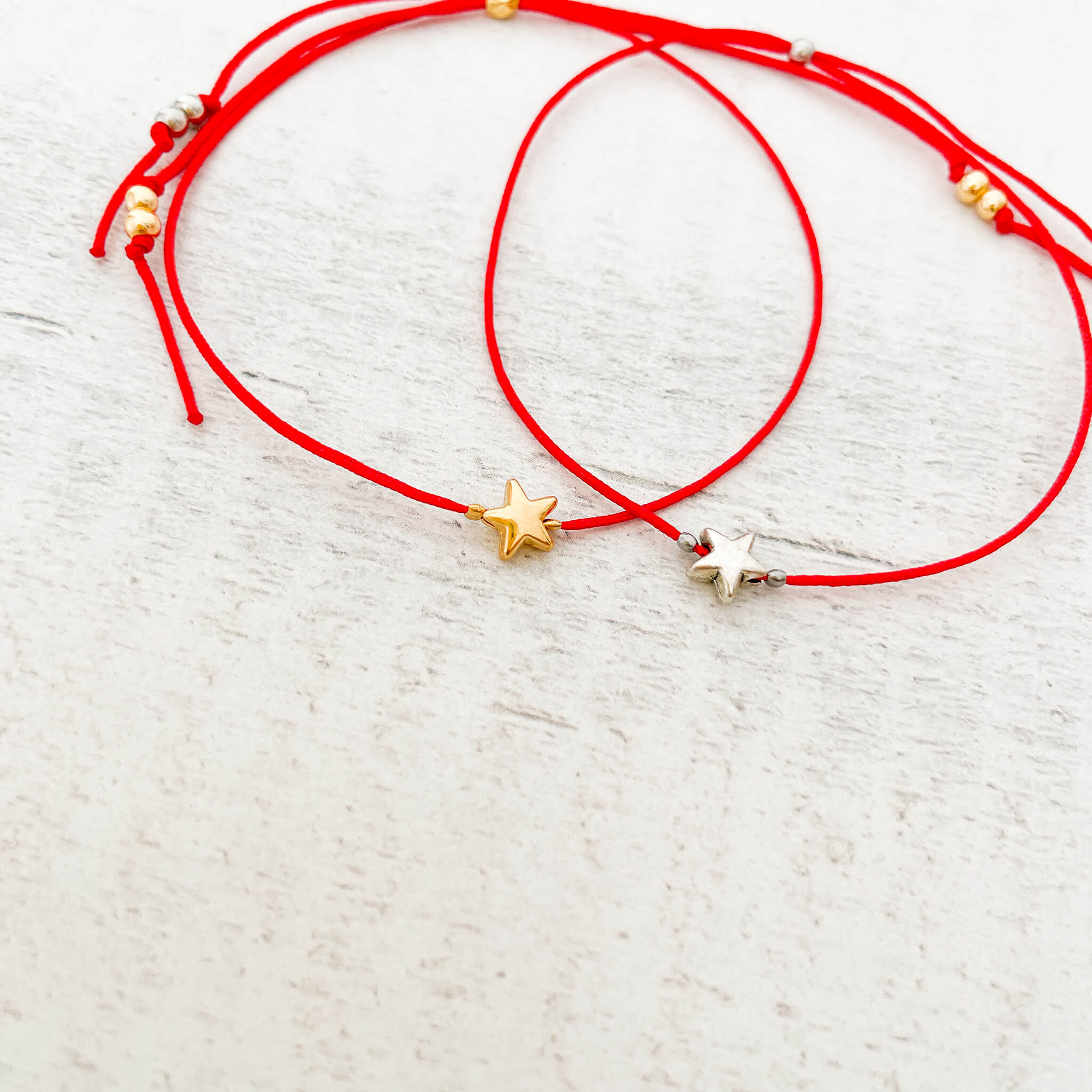 Pulsera Parejas Estrella Hilo Rojo