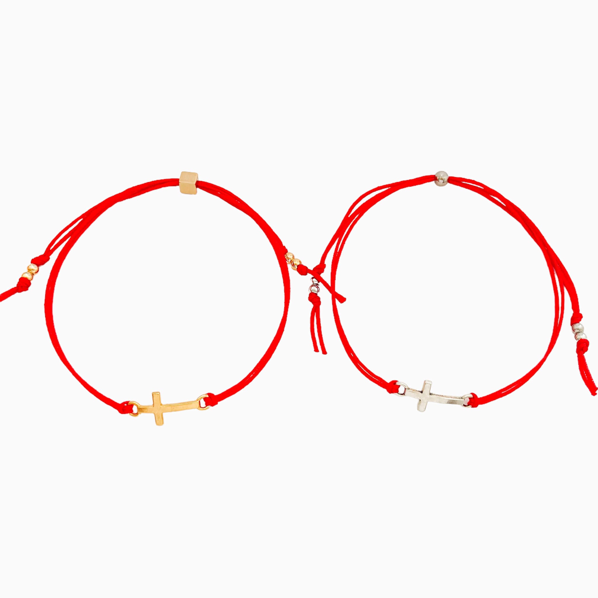 Pulsera Parejas Cruz Hilo Rojo