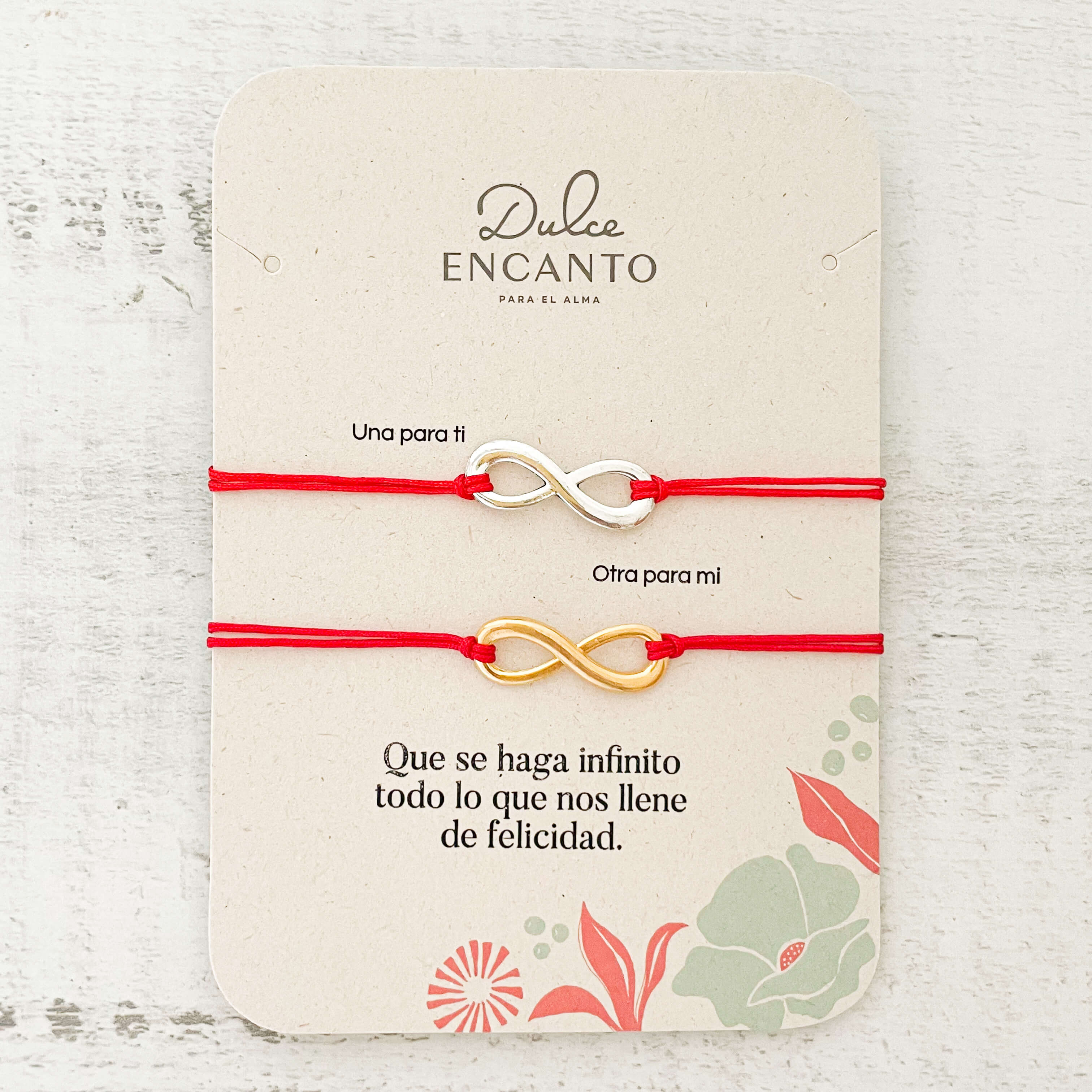 Pulsera Parejas Infinito Hilo Rojo