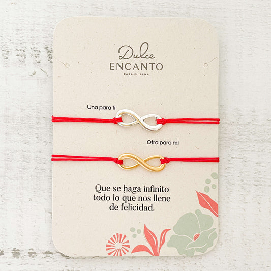 Pulsera Parejas Infinito Hilo Rojo