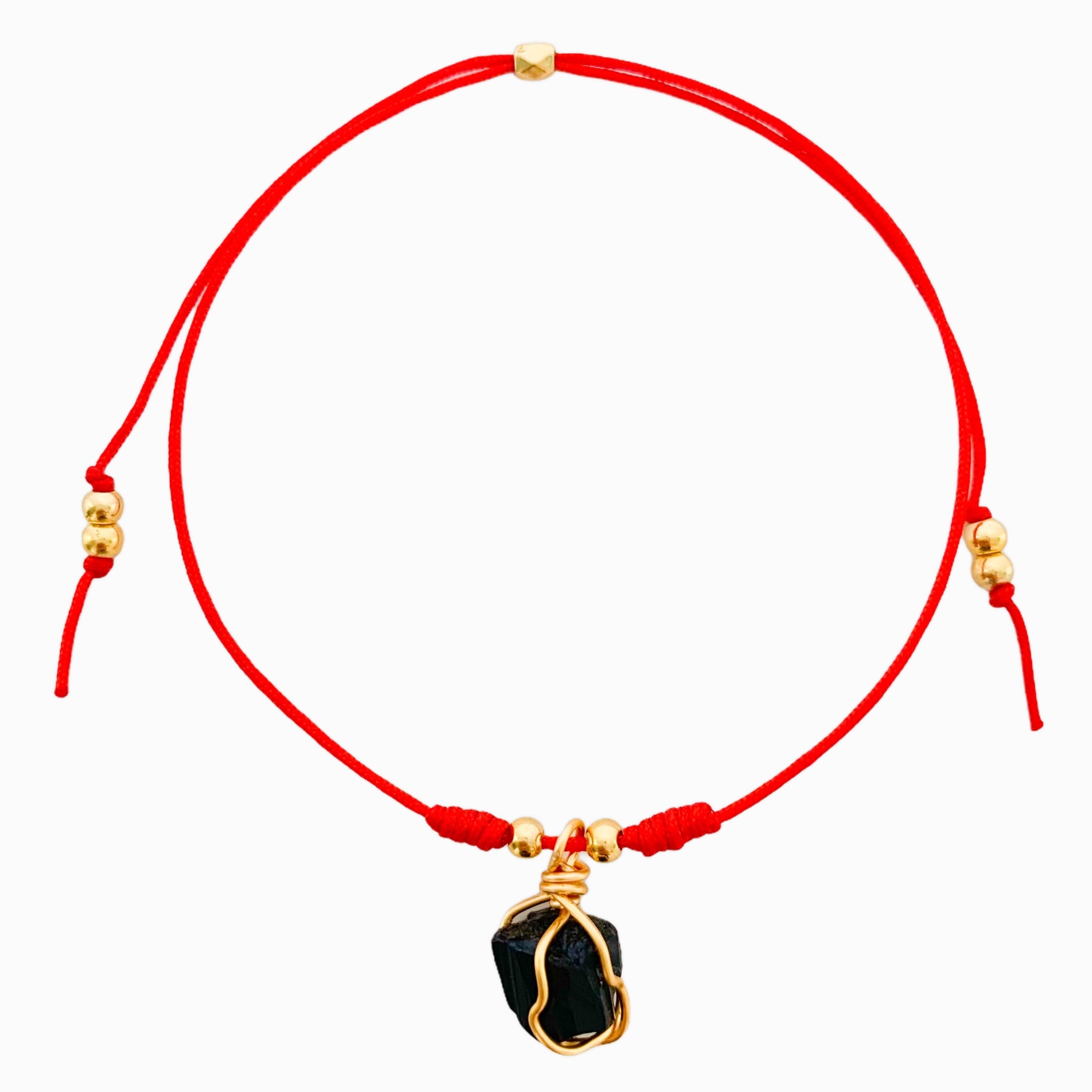 Pulsera Turmalina Negra Hilo Rojo