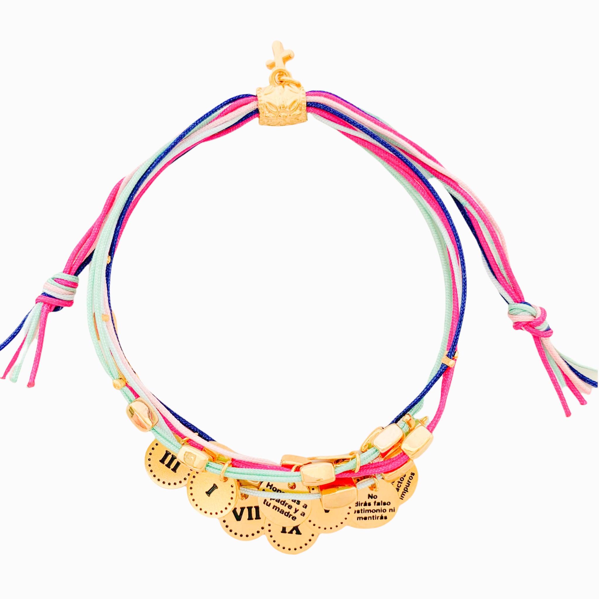 Pulsera 10 Mandamientos Multicolor Con Significado