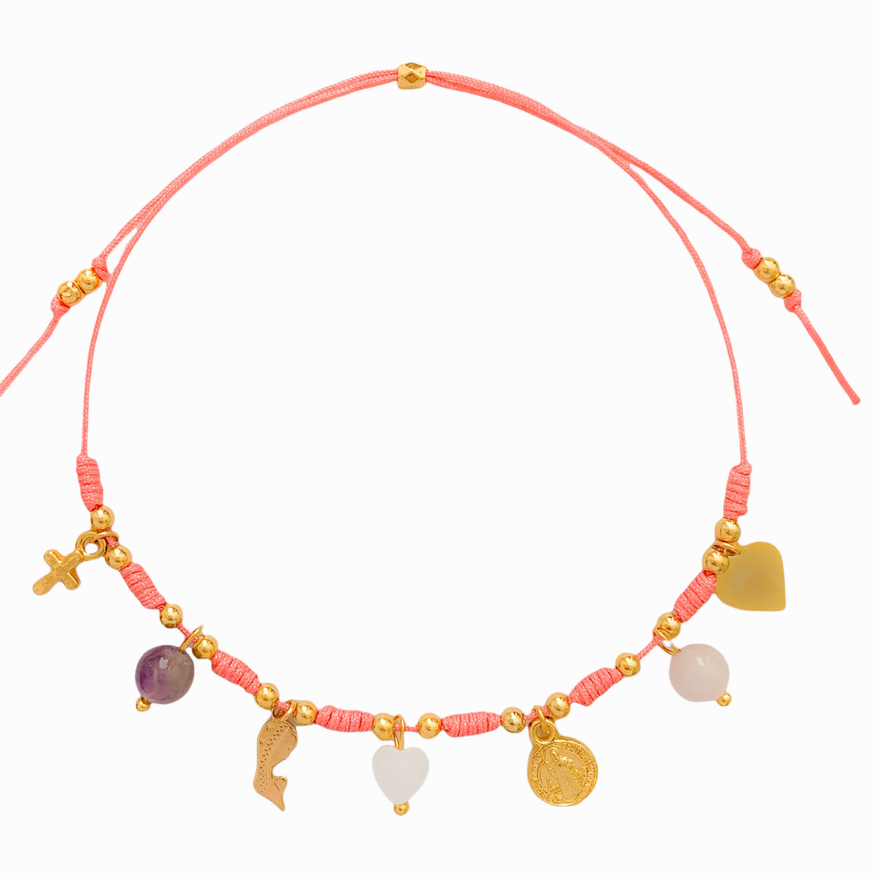 Pulsera Intenciones Fe Hilo Rosado Con Significado