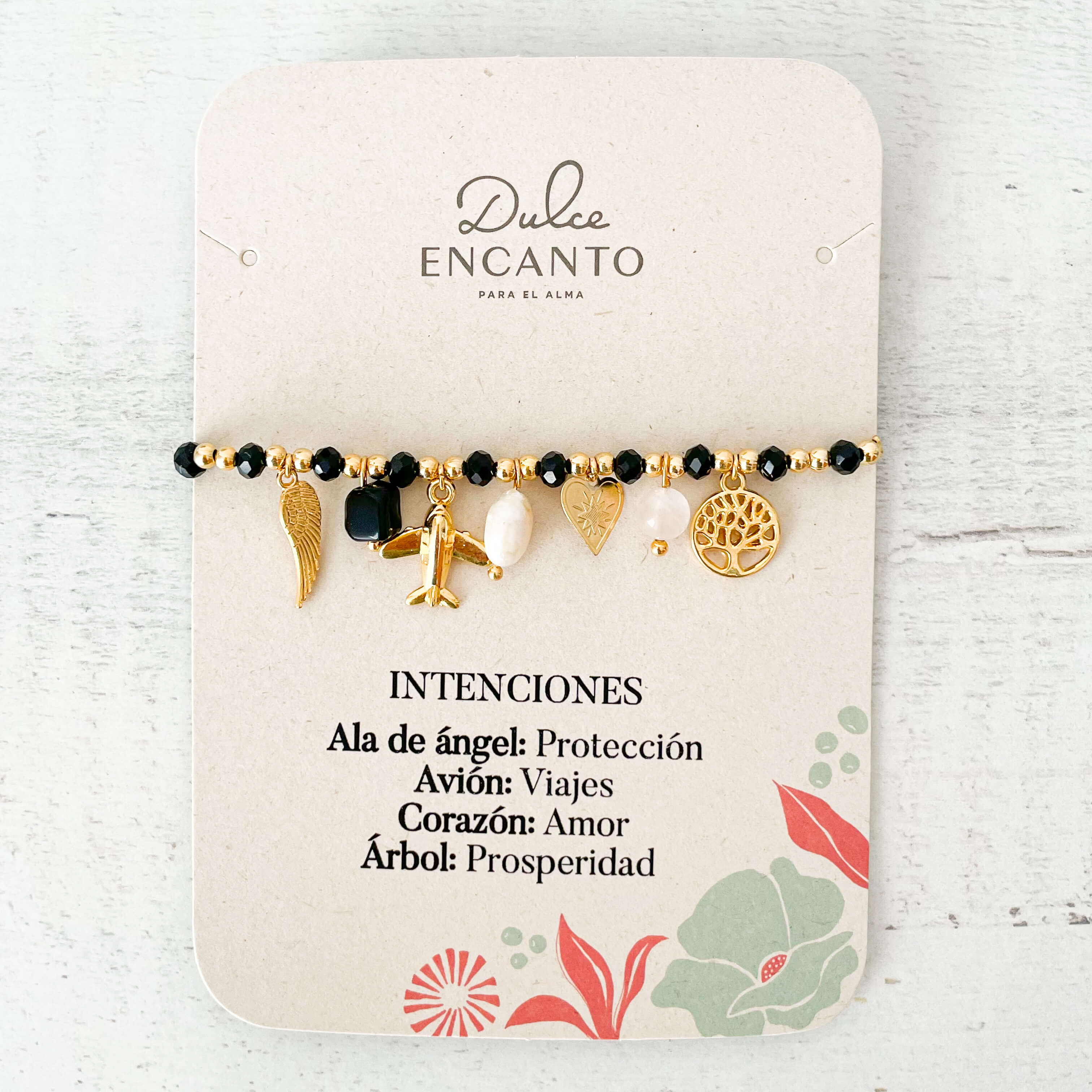 Pulsera Intenciones Muranos Hilo Negro Con Significado