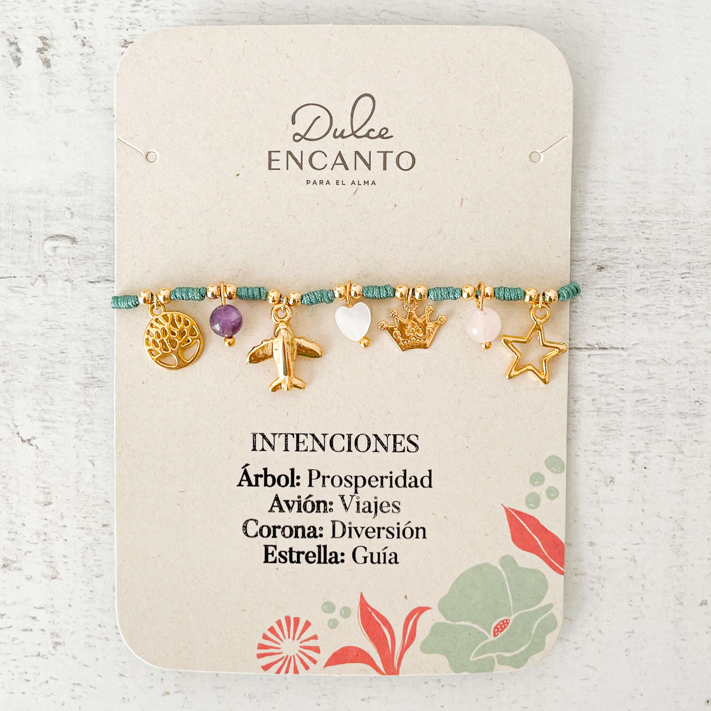 Pulsera Intenciones Metas Hilo Verde Con Significado