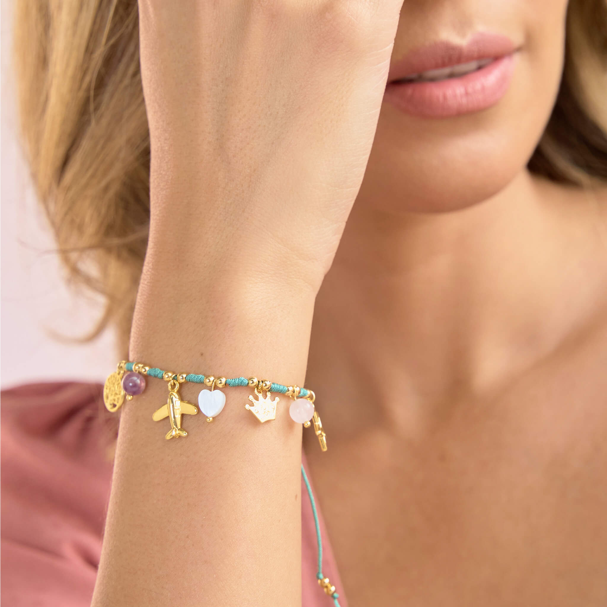 Pulsera Intenciones Metas Hilo Verde Con Significado