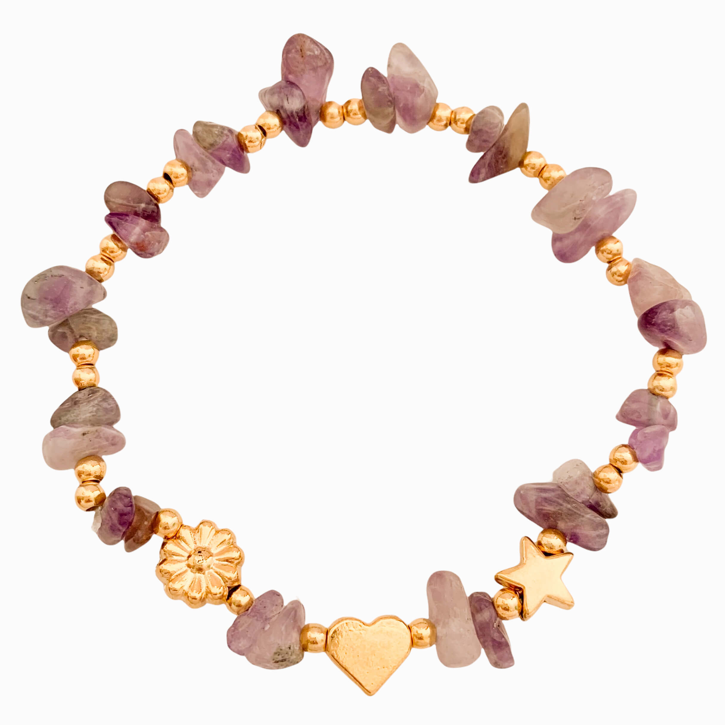 Pulsera Amatista Piedra Natural 3 Intenciones Con Significado