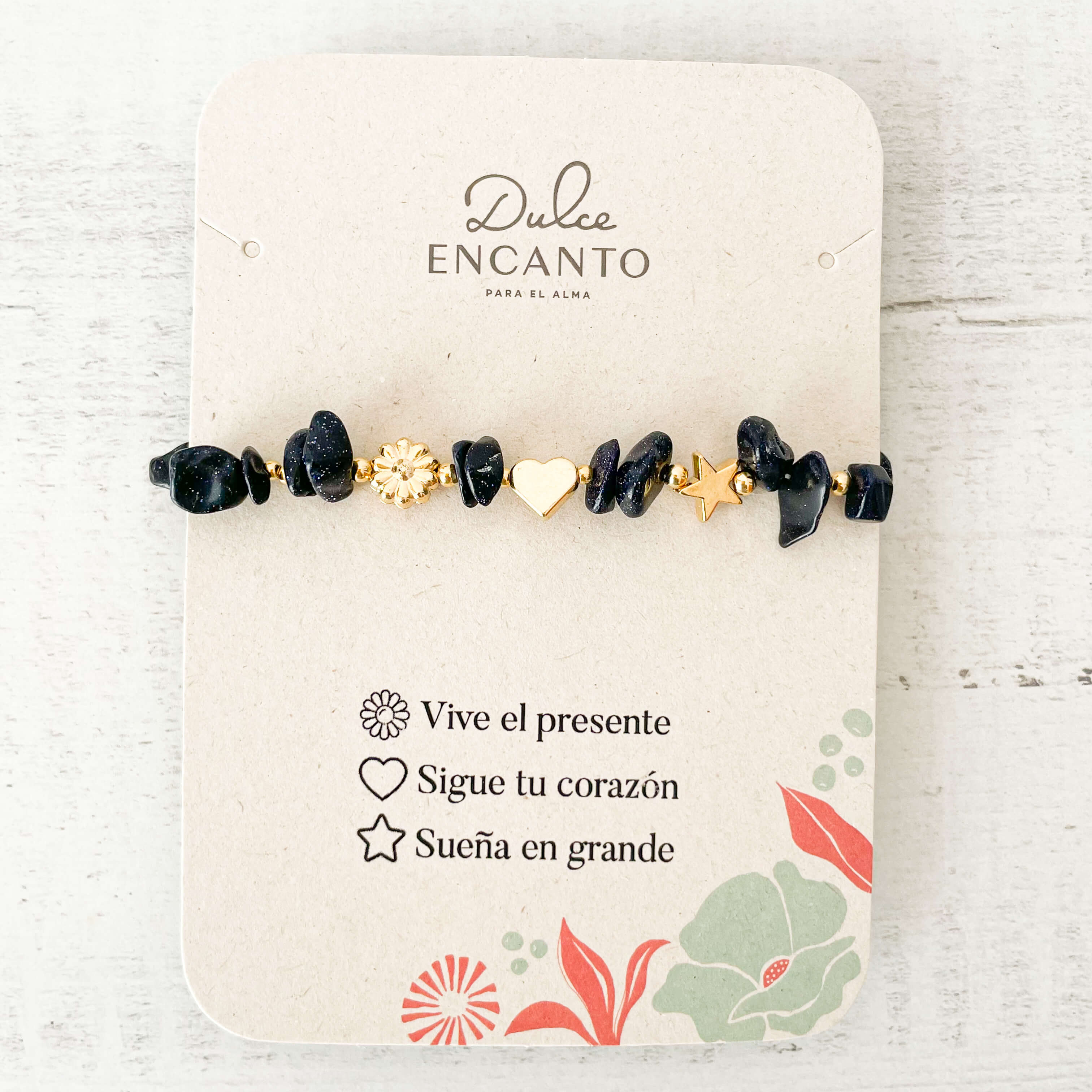 Pulsera Lluvia De Plata Piedra Natural 3 Intenciones Con Significado