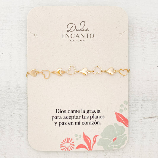 Pulsera Broche Mix Corazones Silueta Con Significado
